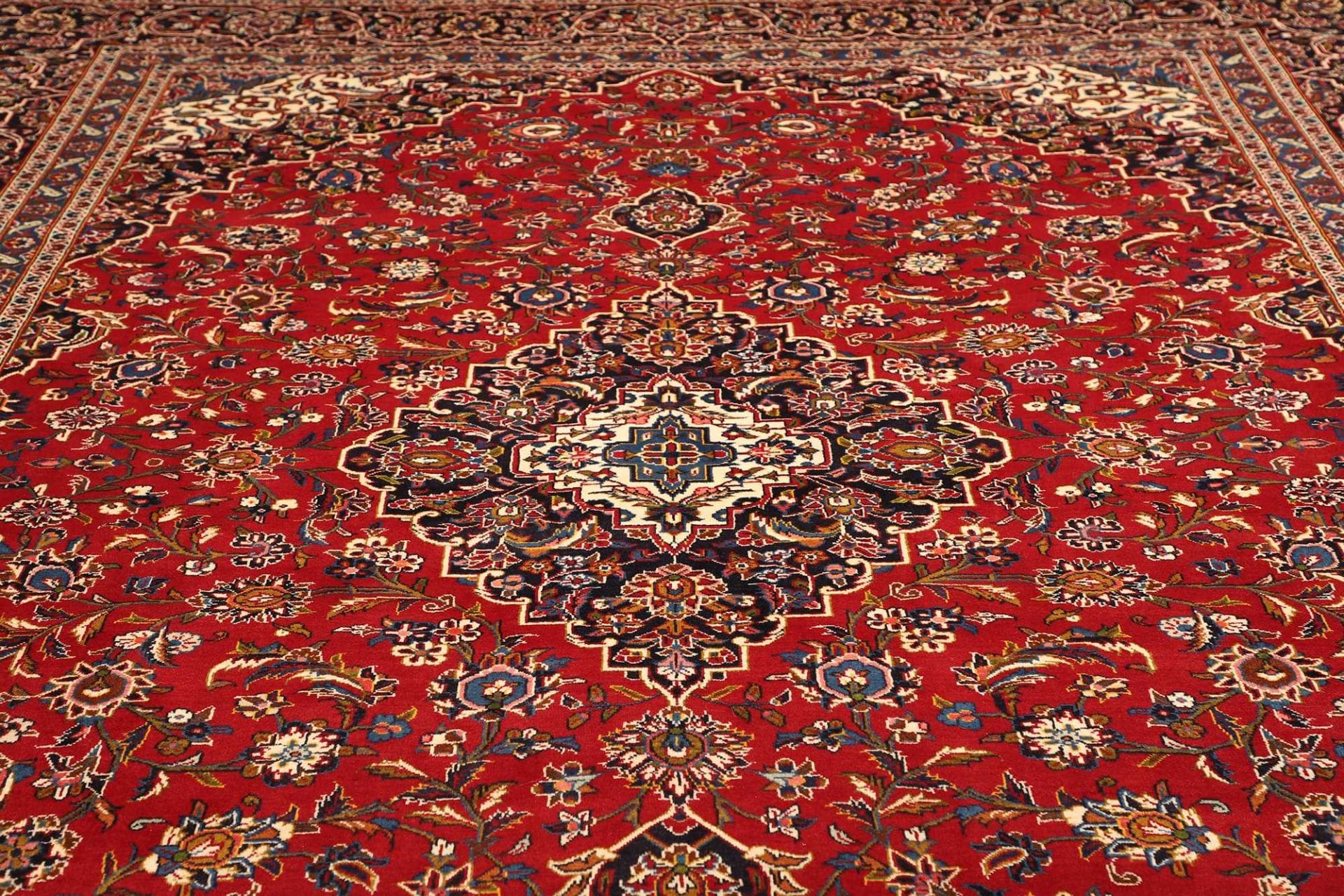 Handgeknüpfter Kashan Perserteppich 303 × 410 cm