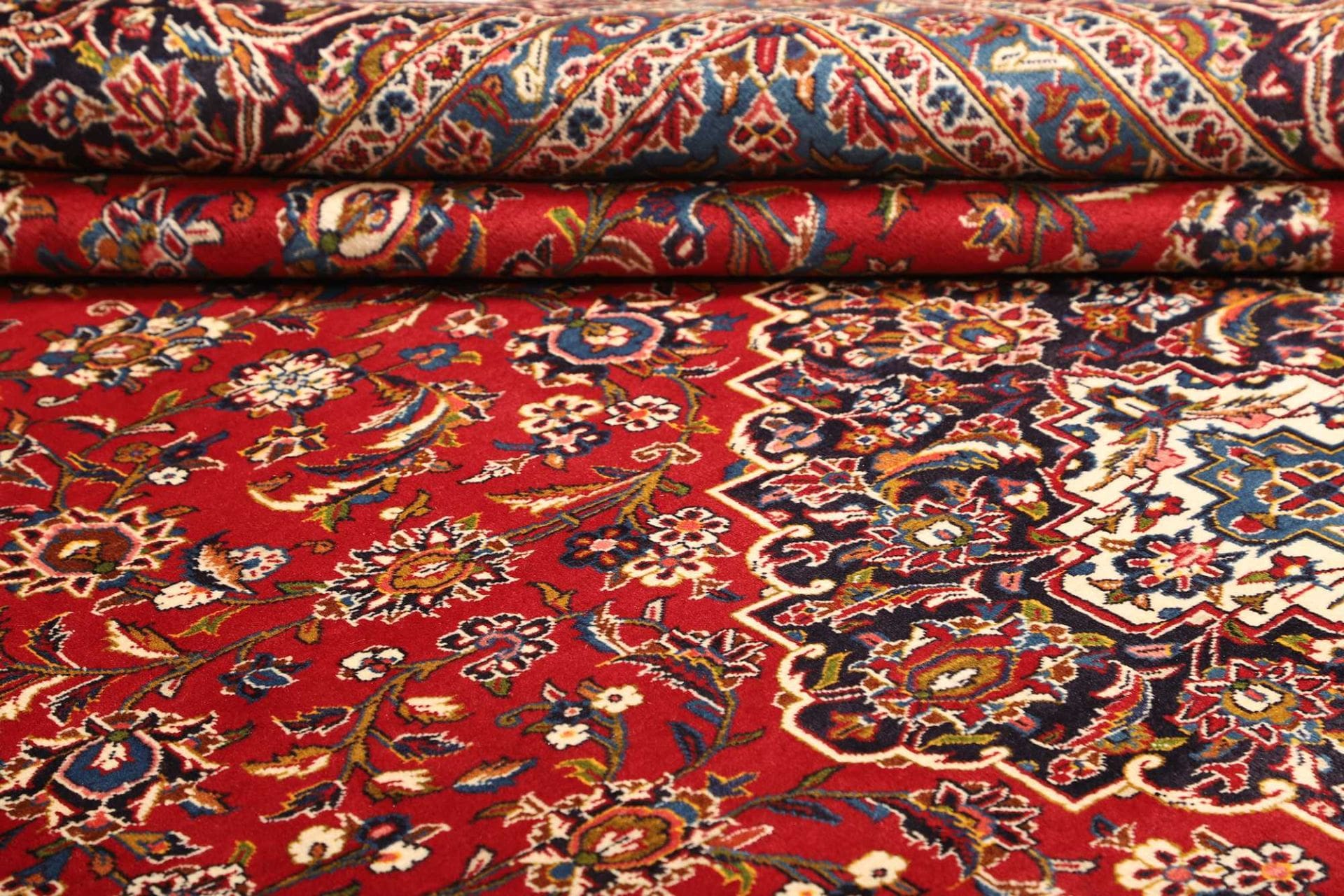 Handgeknüpfter Kashan Perserteppich 303 × 410 cm