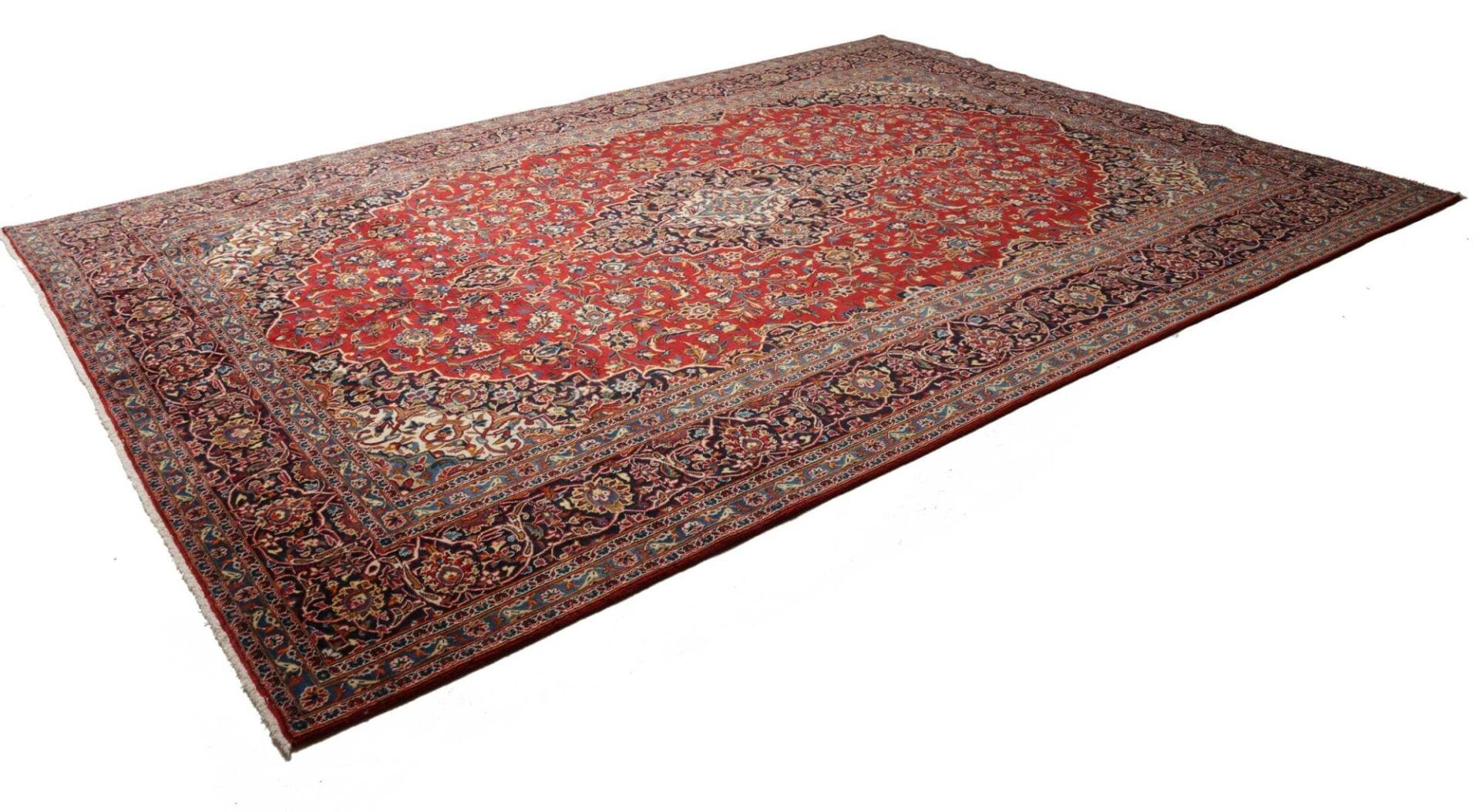 Handgeknüpfter Kashan Perserteppich 296 × 407 cm