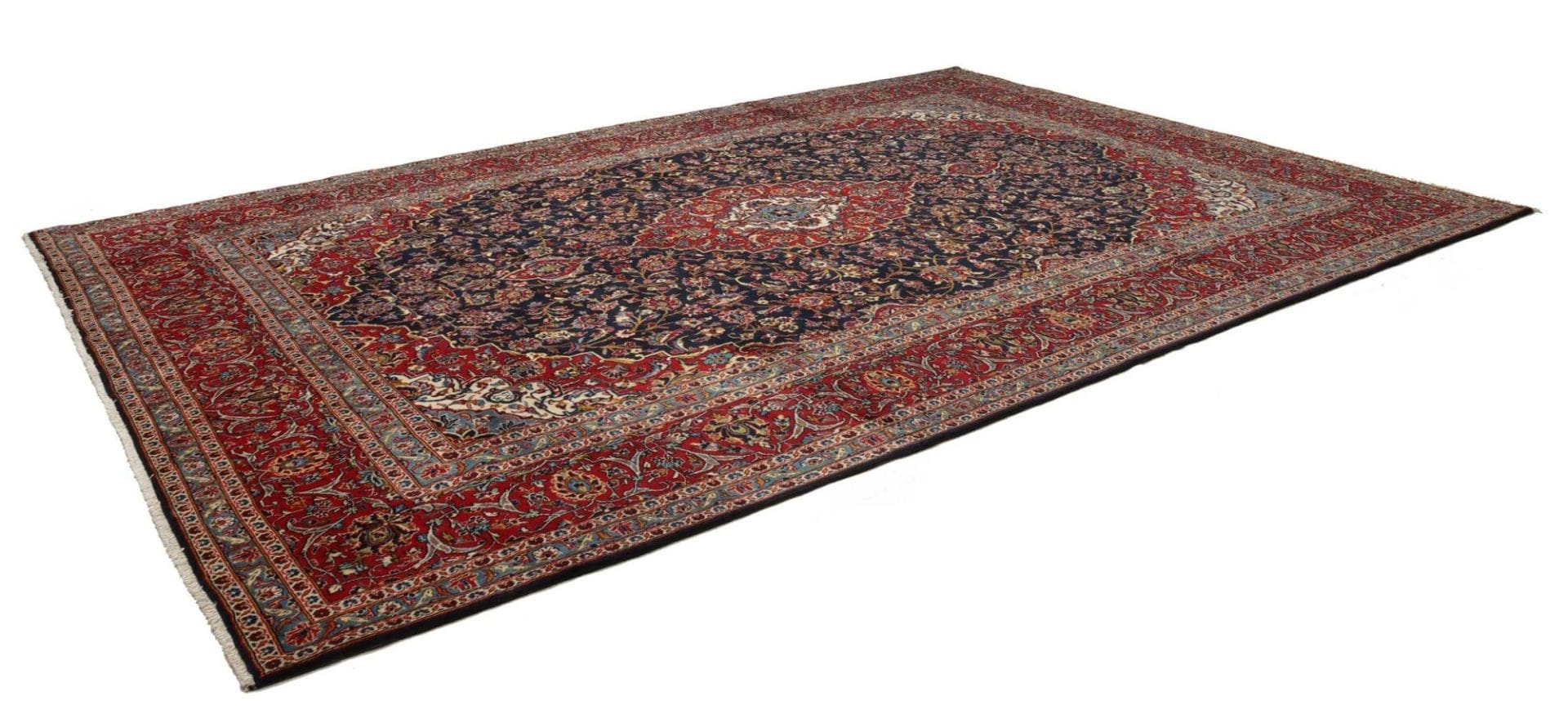 Handgeknüpfter Kashan Perserteppich, 298 × 418 cm, Wolle