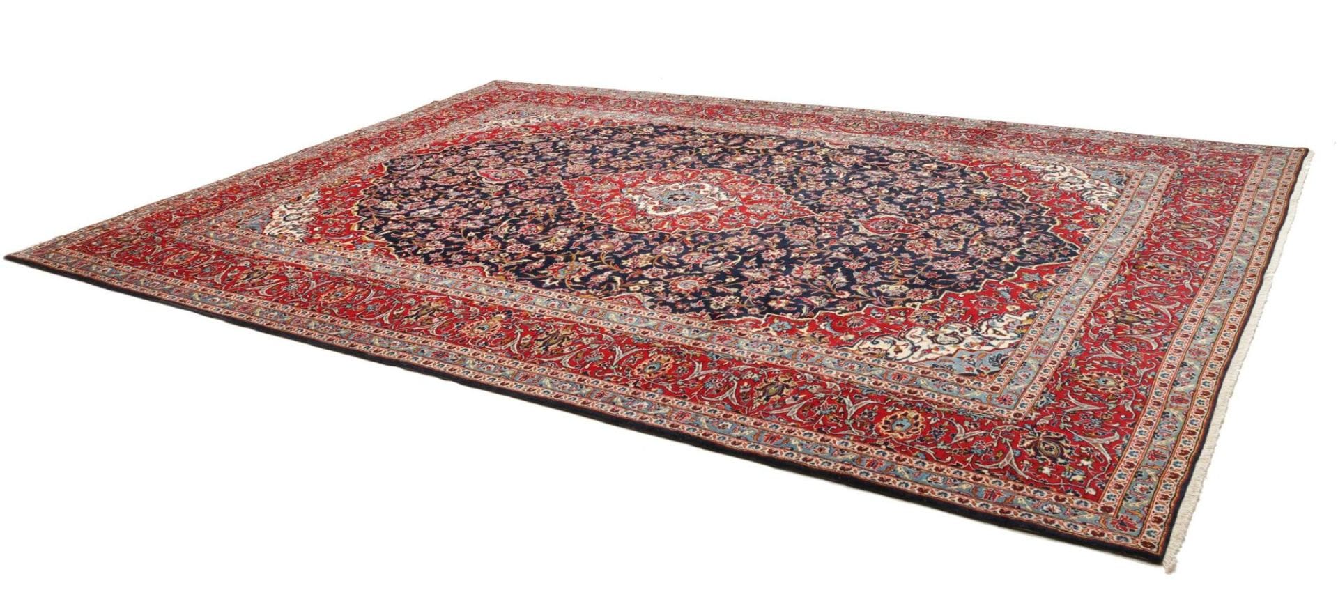 Handgeknüpfter Kashan Perserteppich, 298 × 418 cm, Wolle