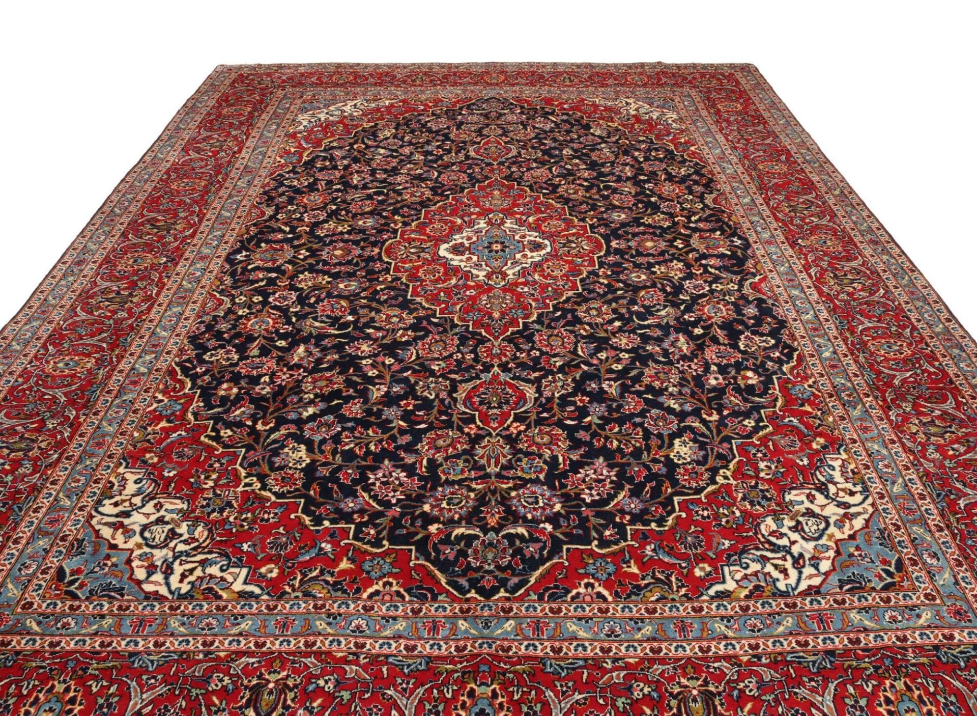 Handgeknüpfter Kashan Perserteppich, 298 × 418 cm, Wolle