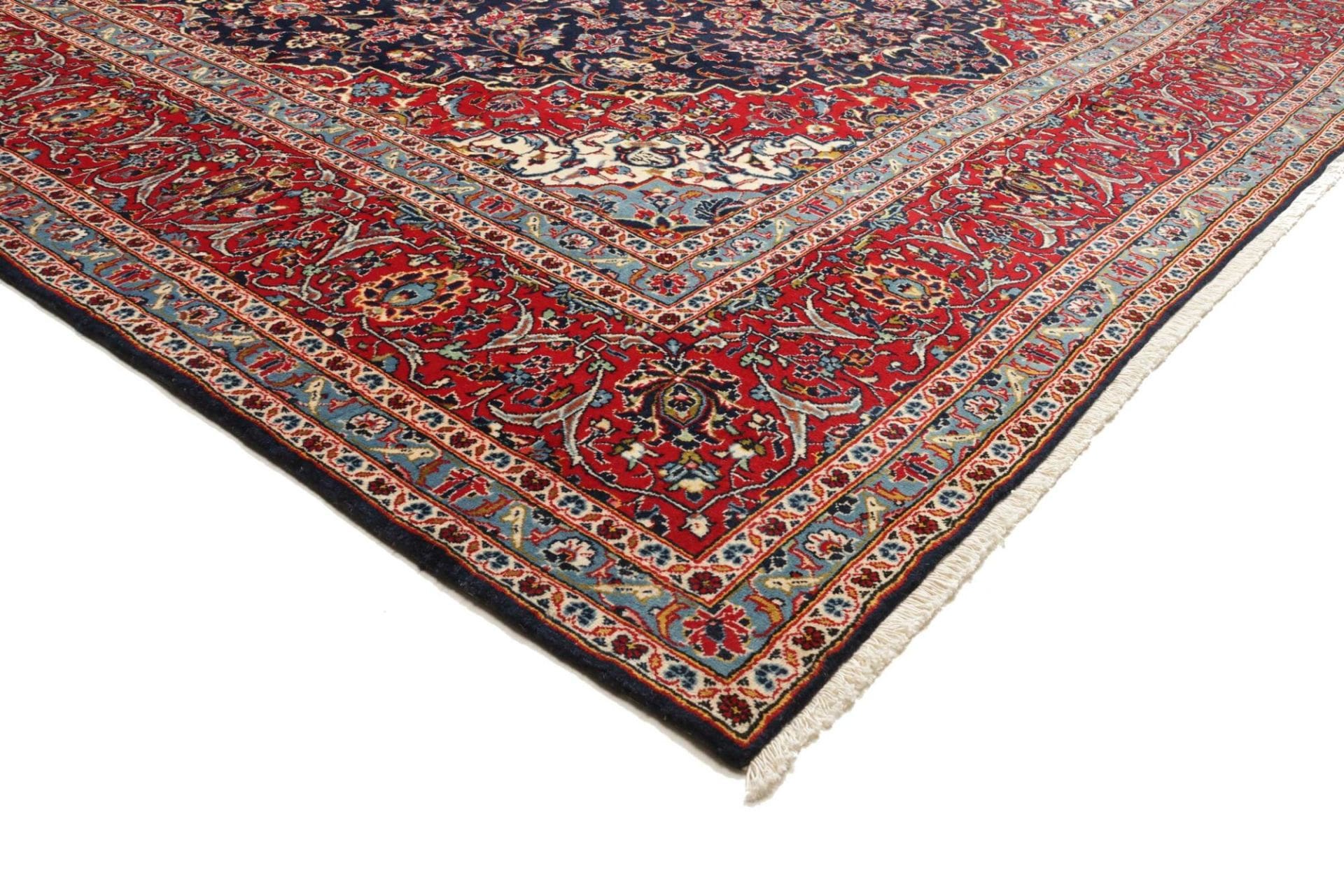 Handgeknüpfter Kashan Perserteppich, 298 × 418 cm, Wolle