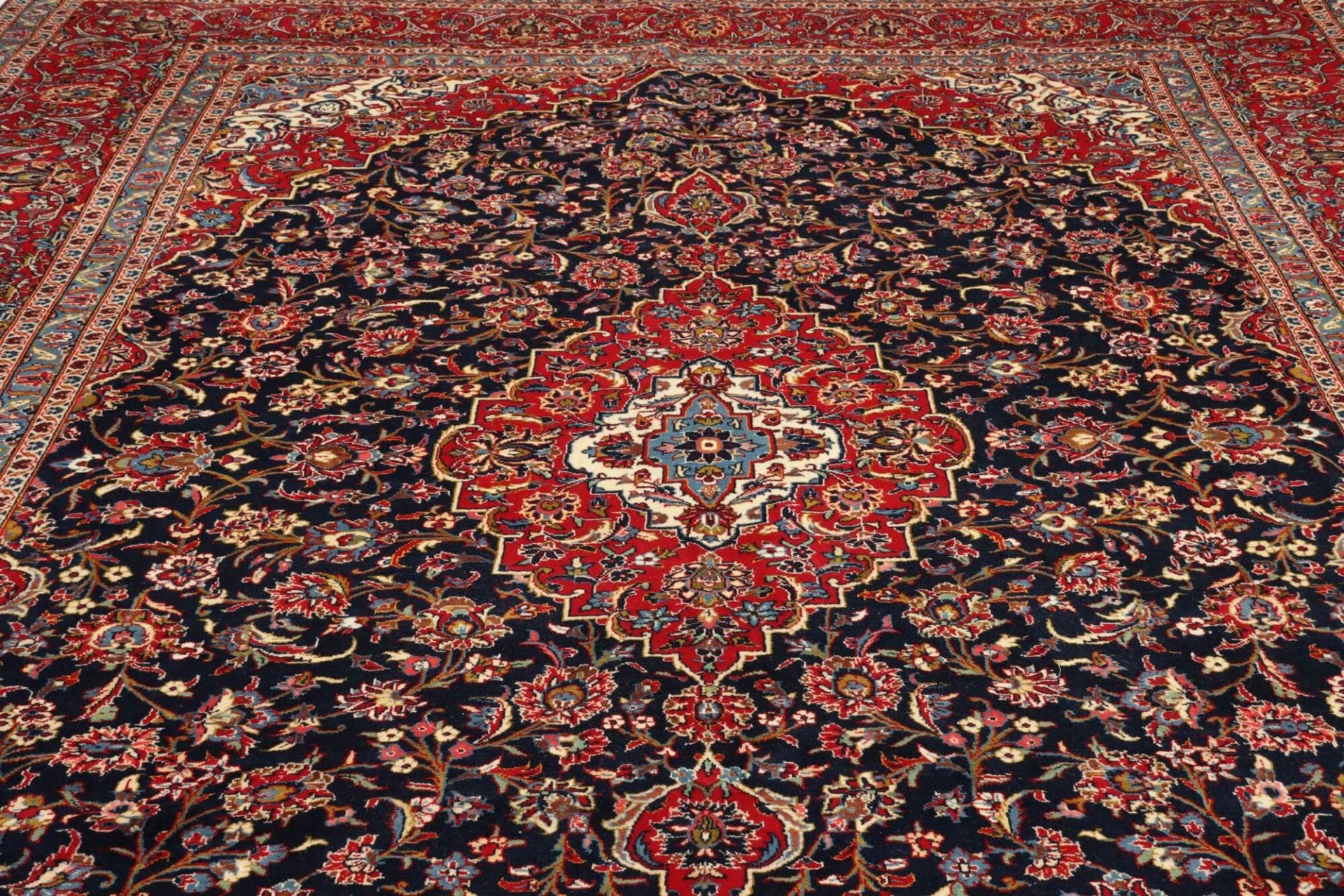 Handgeknüpfter Kashan Perserteppich, 298 × 418 cm, Wolle