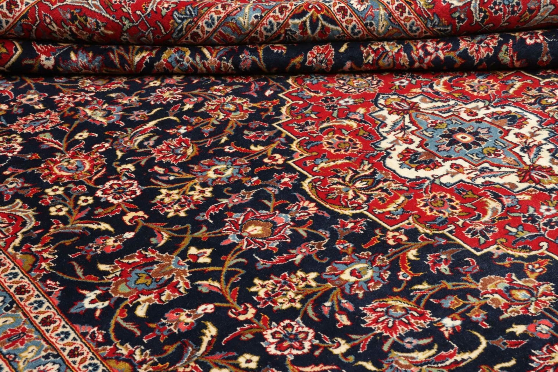 Handgeknüpfter Kashan Perserteppich, 298 × 418 cm, Wolle