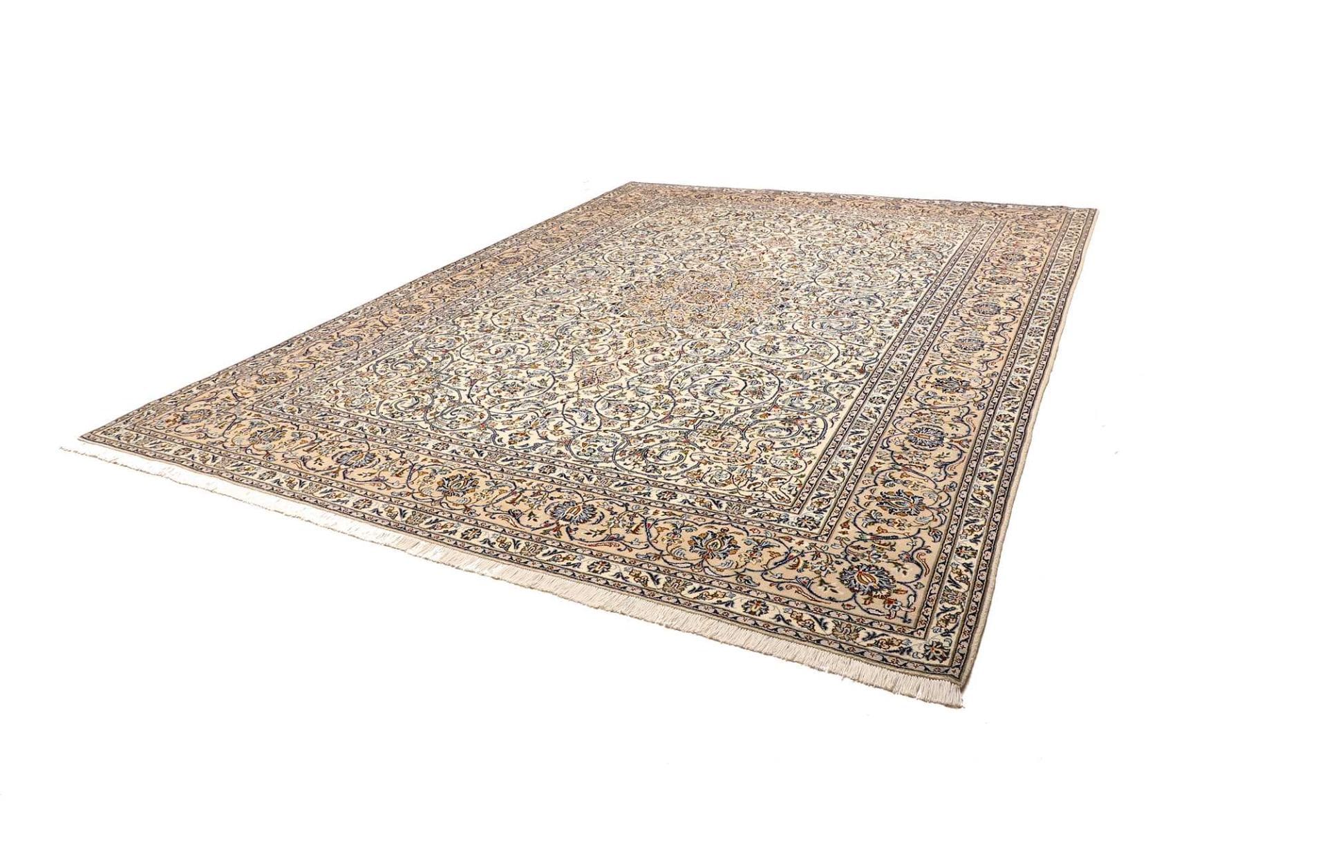 Kashan Perserteppich 300 × 393 cm aus Wolle, handgeknüpft