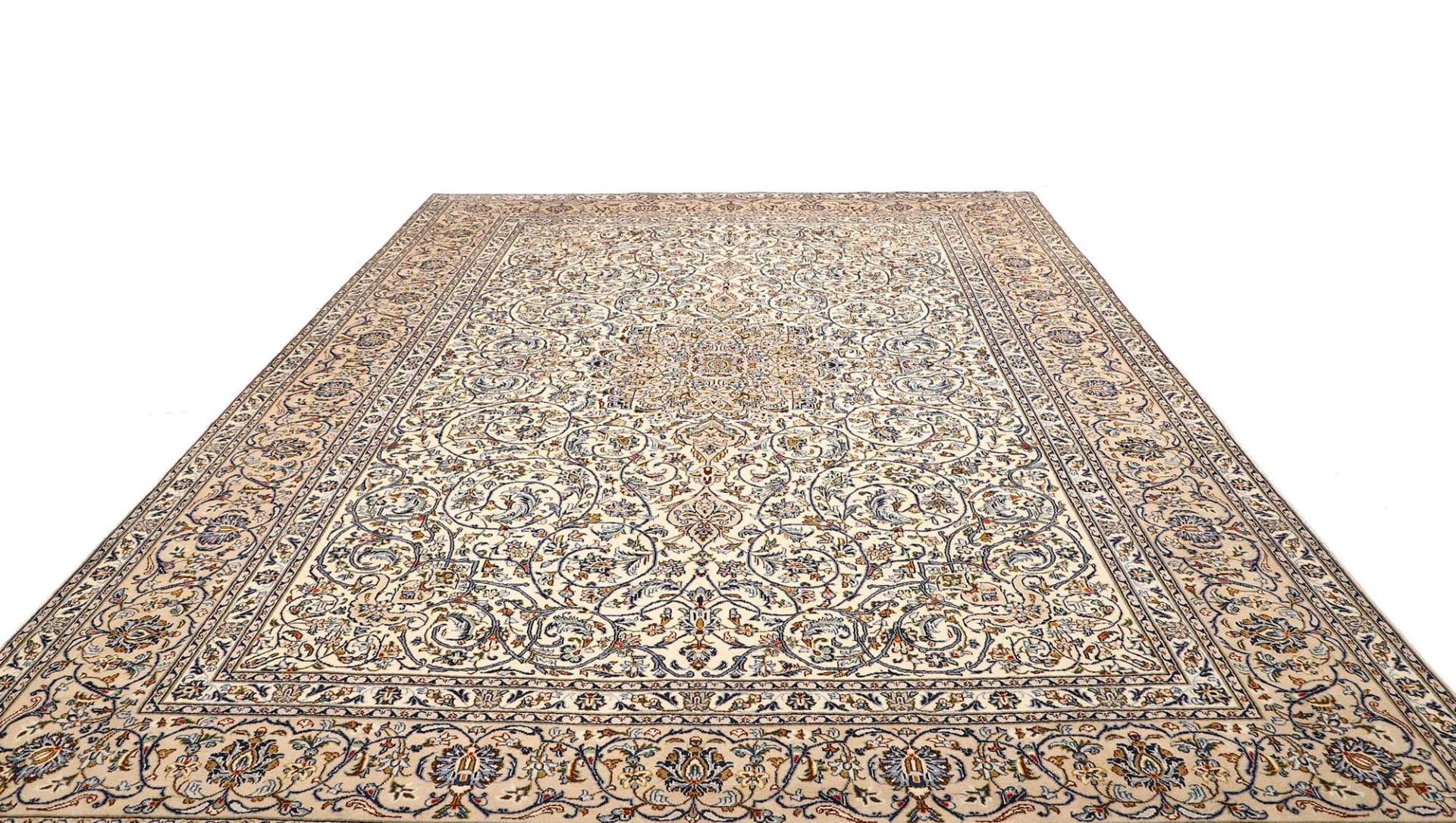 Kashan Perserteppich 300 × 393 cm aus Wolle, handgeknüpft