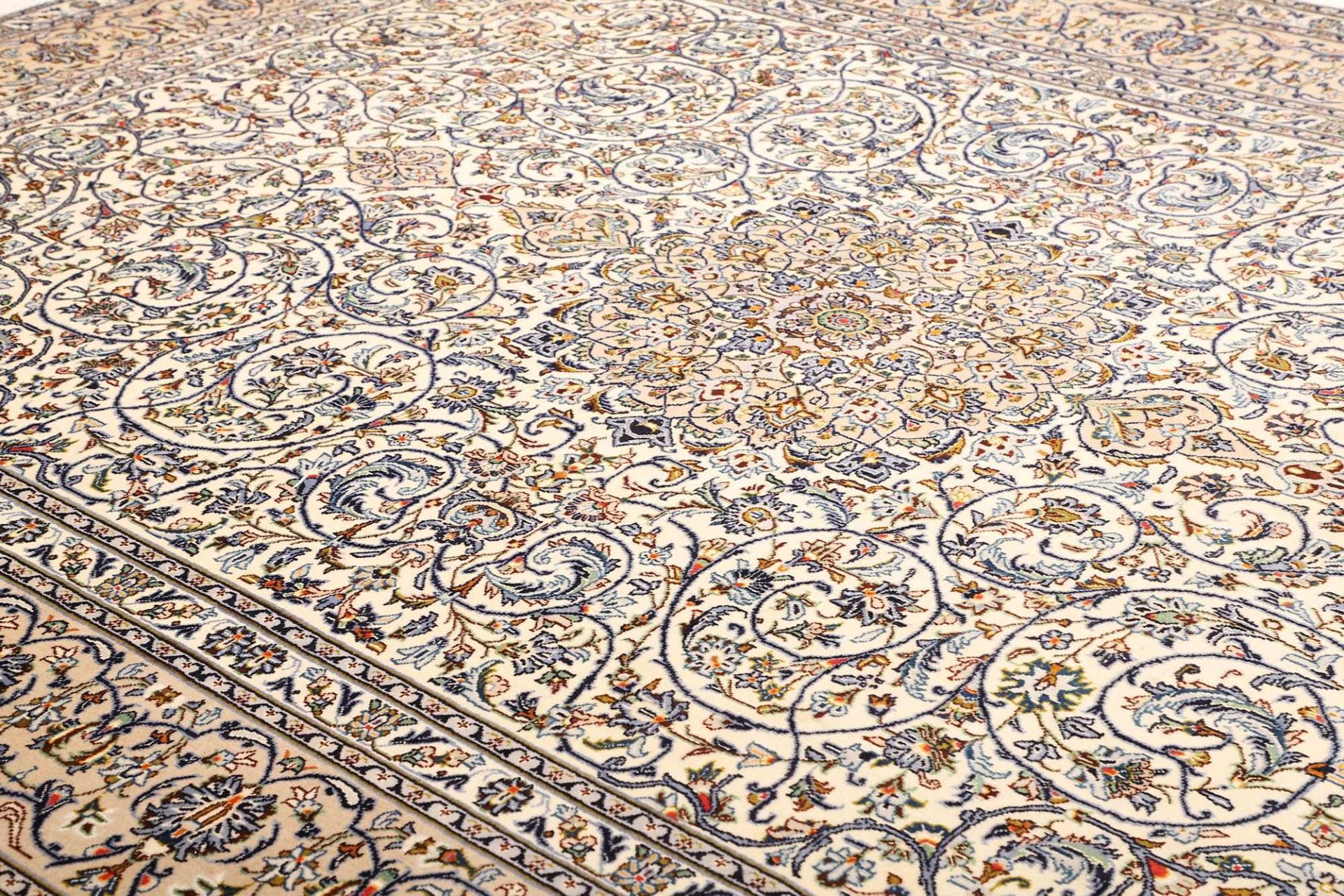 Kashan Perserteppich 300 × 393 cm aus Wolle, handgeknüpft