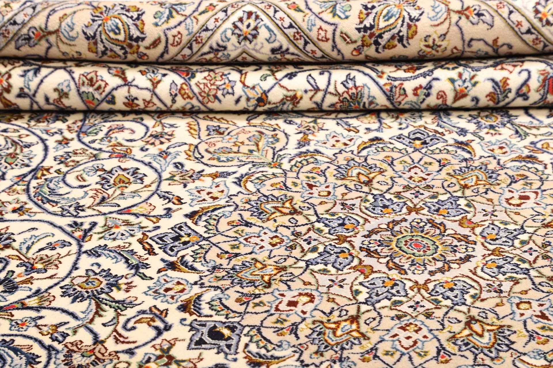Kashan Perserteppich 300 × 393 cm aus Wolle, handgeknüpft