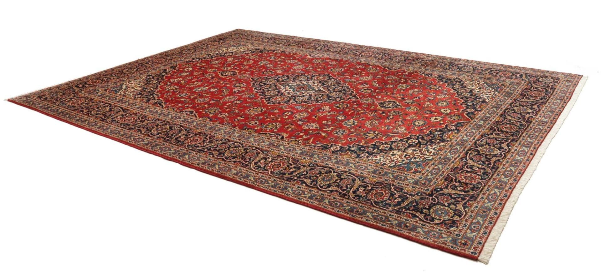 Kashan Perserteppich 300 × 395 cm aus Wolle, handgeknüpft