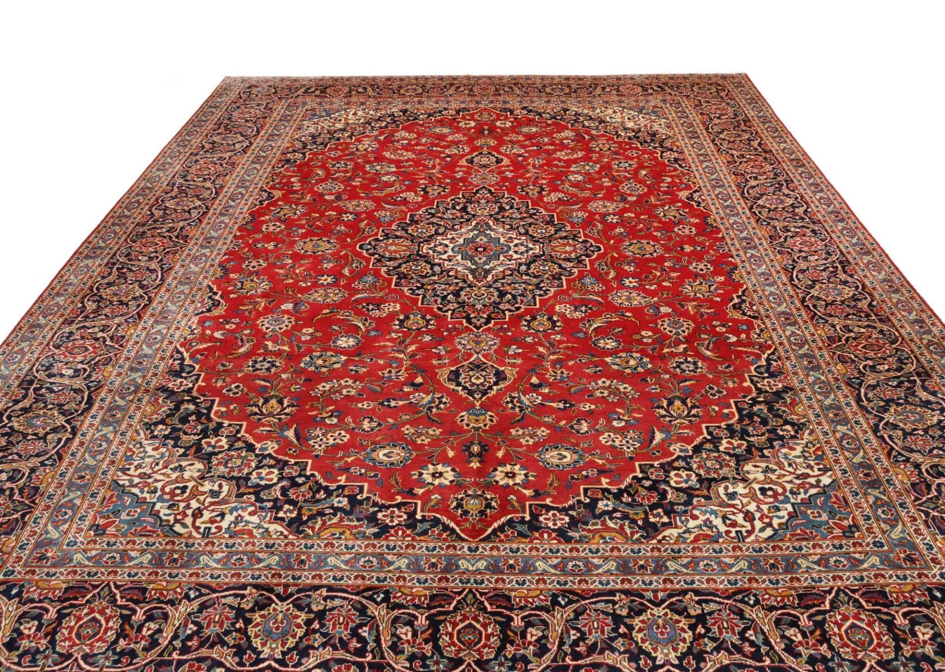 Kashan Perserteppich 300 × 395 cm aus Wolle, handgeknüpft
