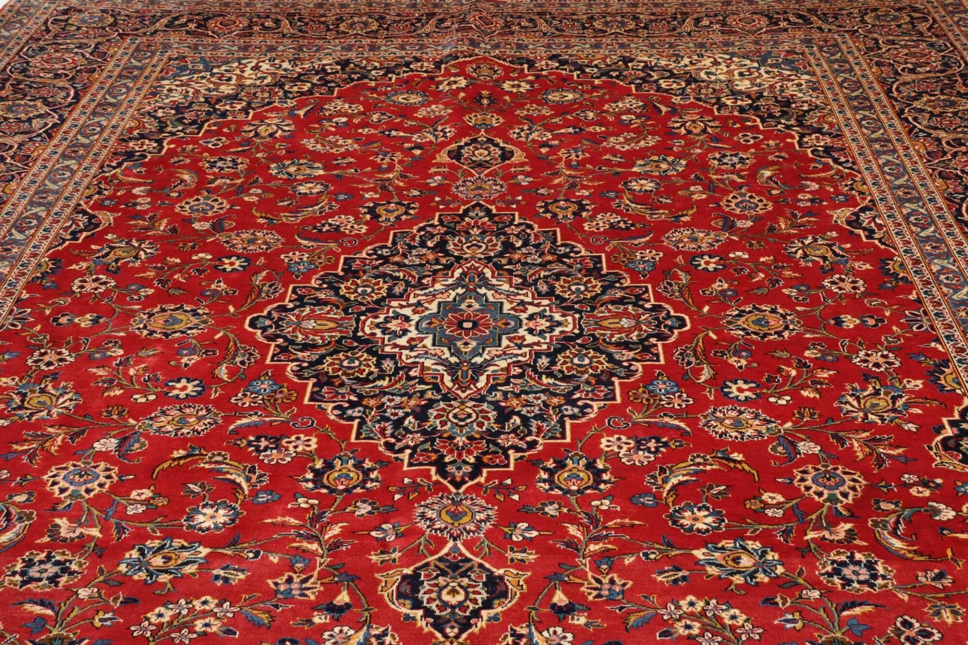 Kashan Perserteppich 300 × 395 cm aus Wolle, handgeknüpft