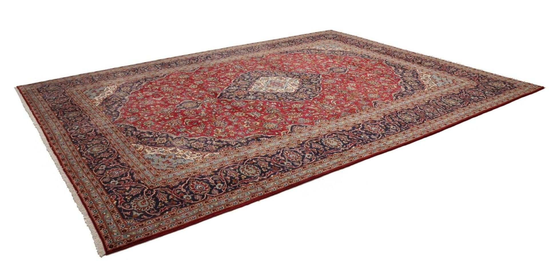 Handgeknüpfter Kashan Perserteppich, 293 × 410 cm, Wolle
