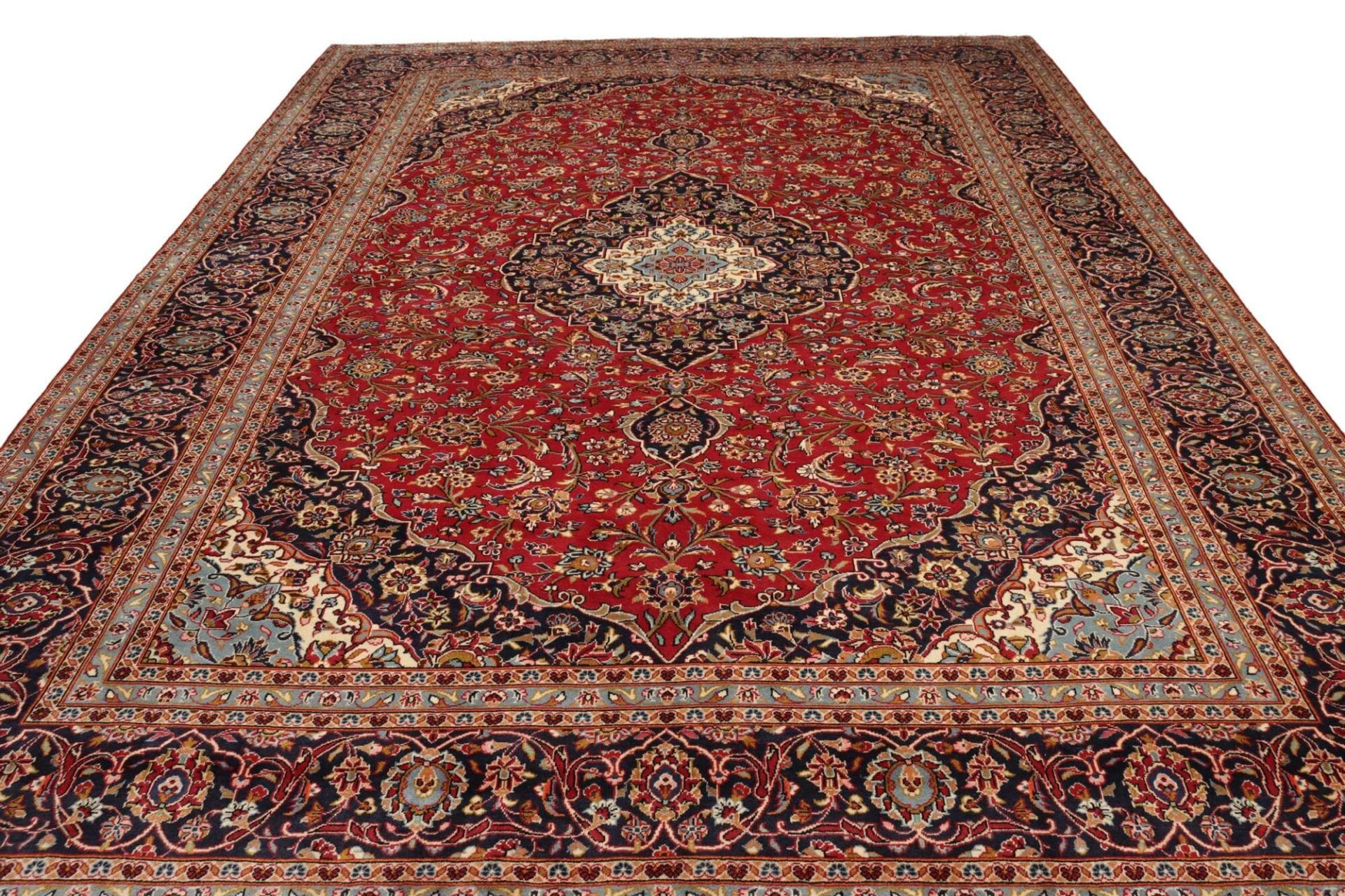 Handgeknüpfter Kashan Perserteppich, 293 × 410 cm, Wolle