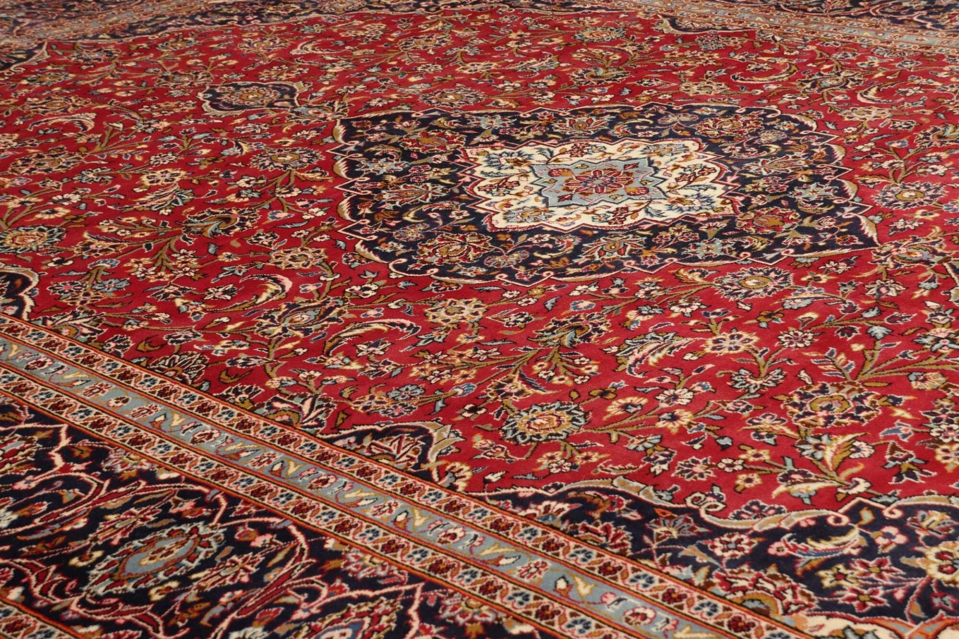 Handgeknüpfter Kashan Perserteppich, 293 × 410 cm, Wolle