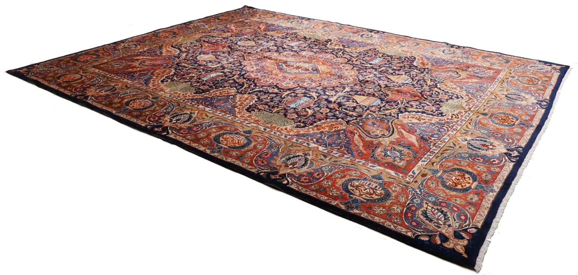 Handgeknüpfter Kashmar Perserteppich, 303 × 389 cm, Wolle