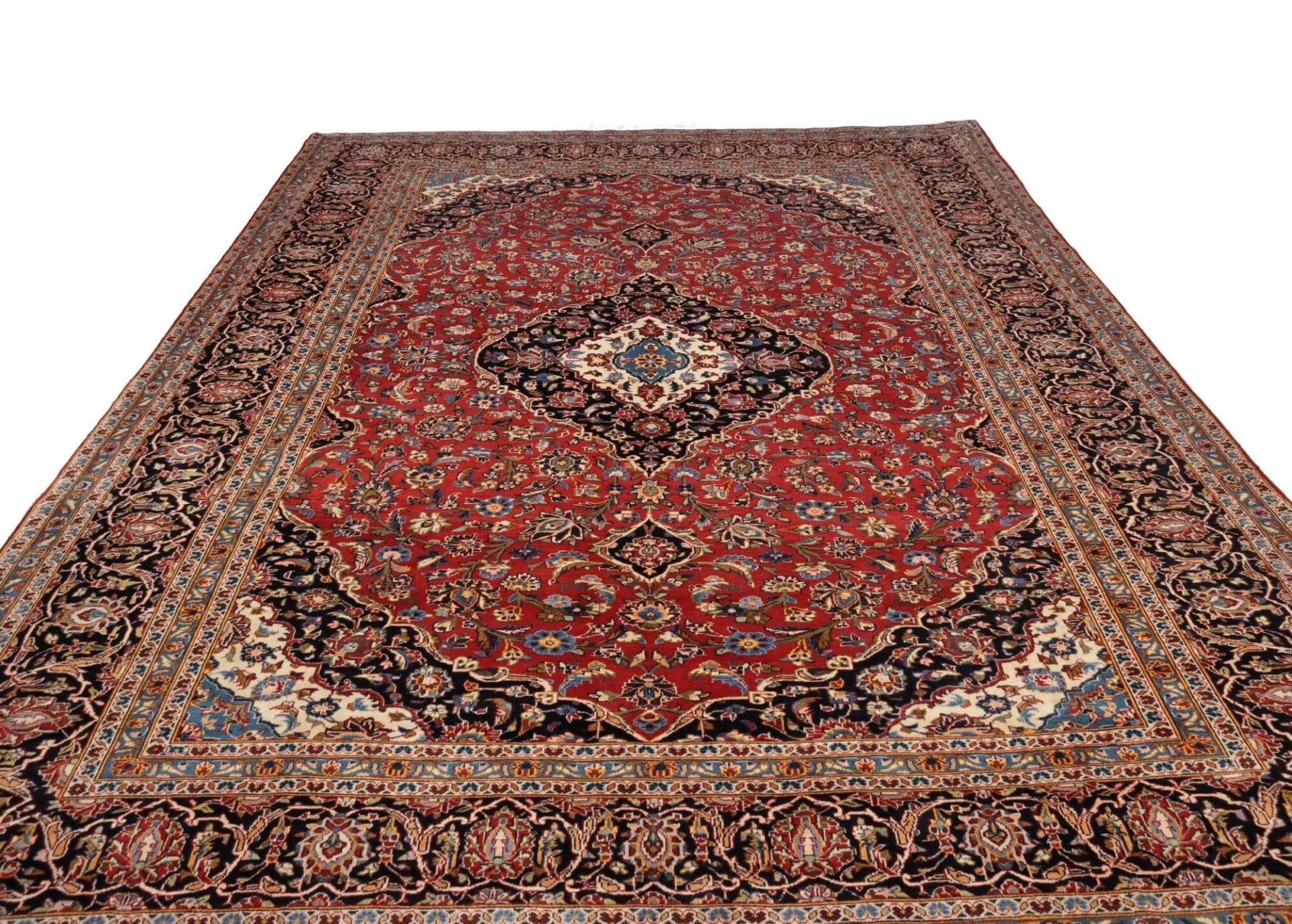 Handgeknüpfter Kashan Perserteppich, 293 × 400 cm, Wolle