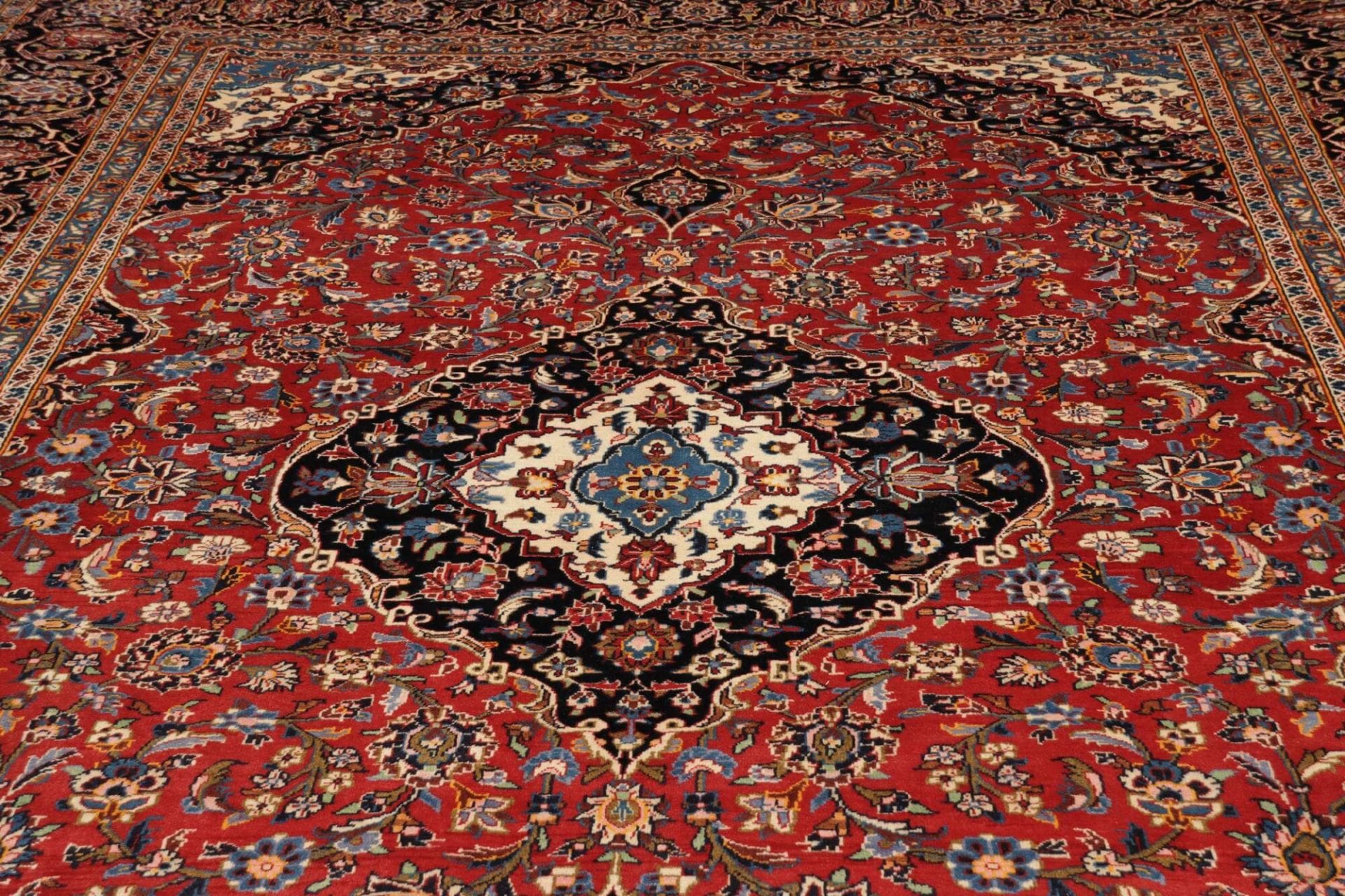 Handgeknüpfter Kashan Perserteppich, 293 × 400 cm, Wolle