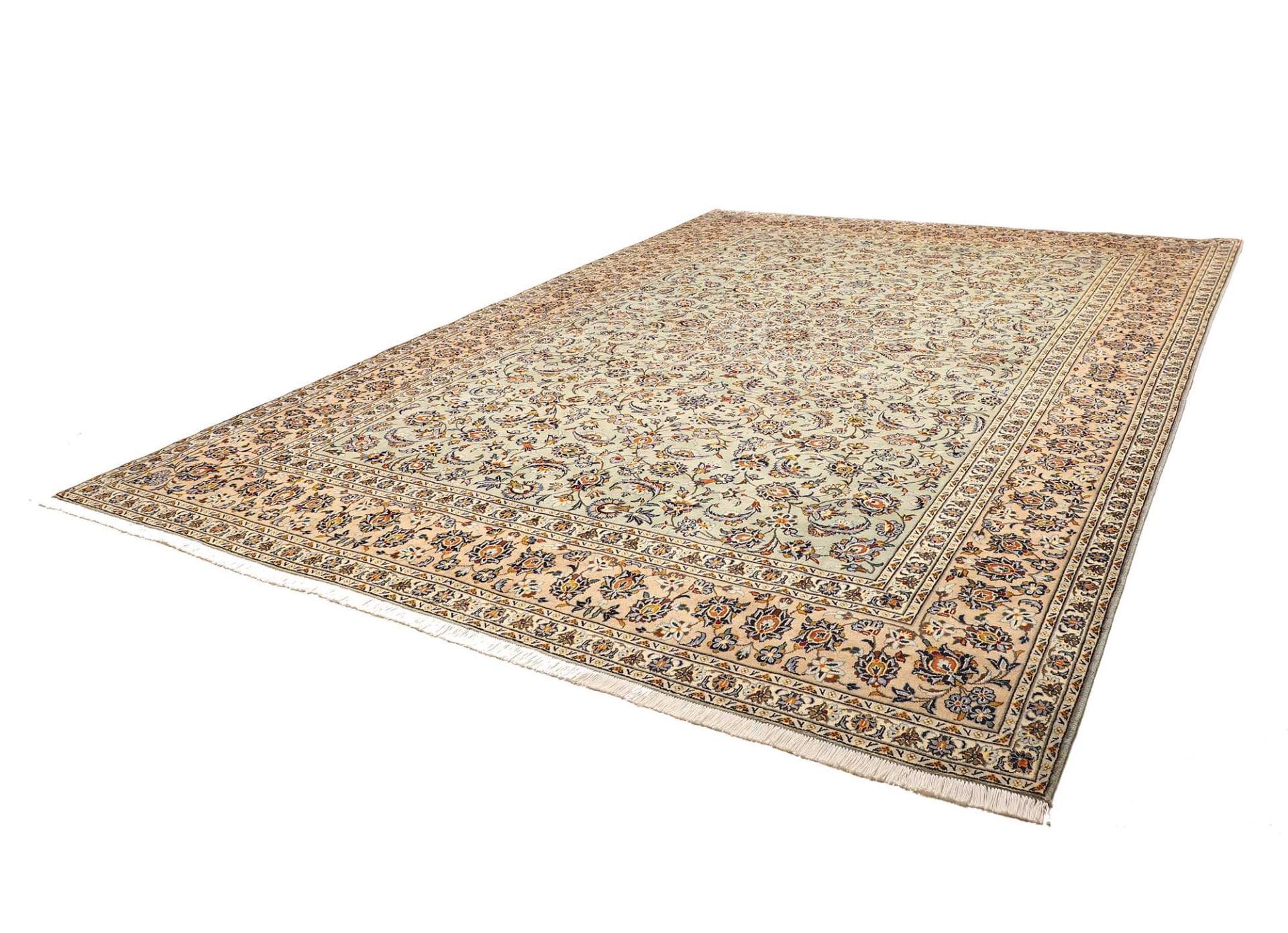 Handgeknüpfter Kashan Perserteppich 308 × 407 cm