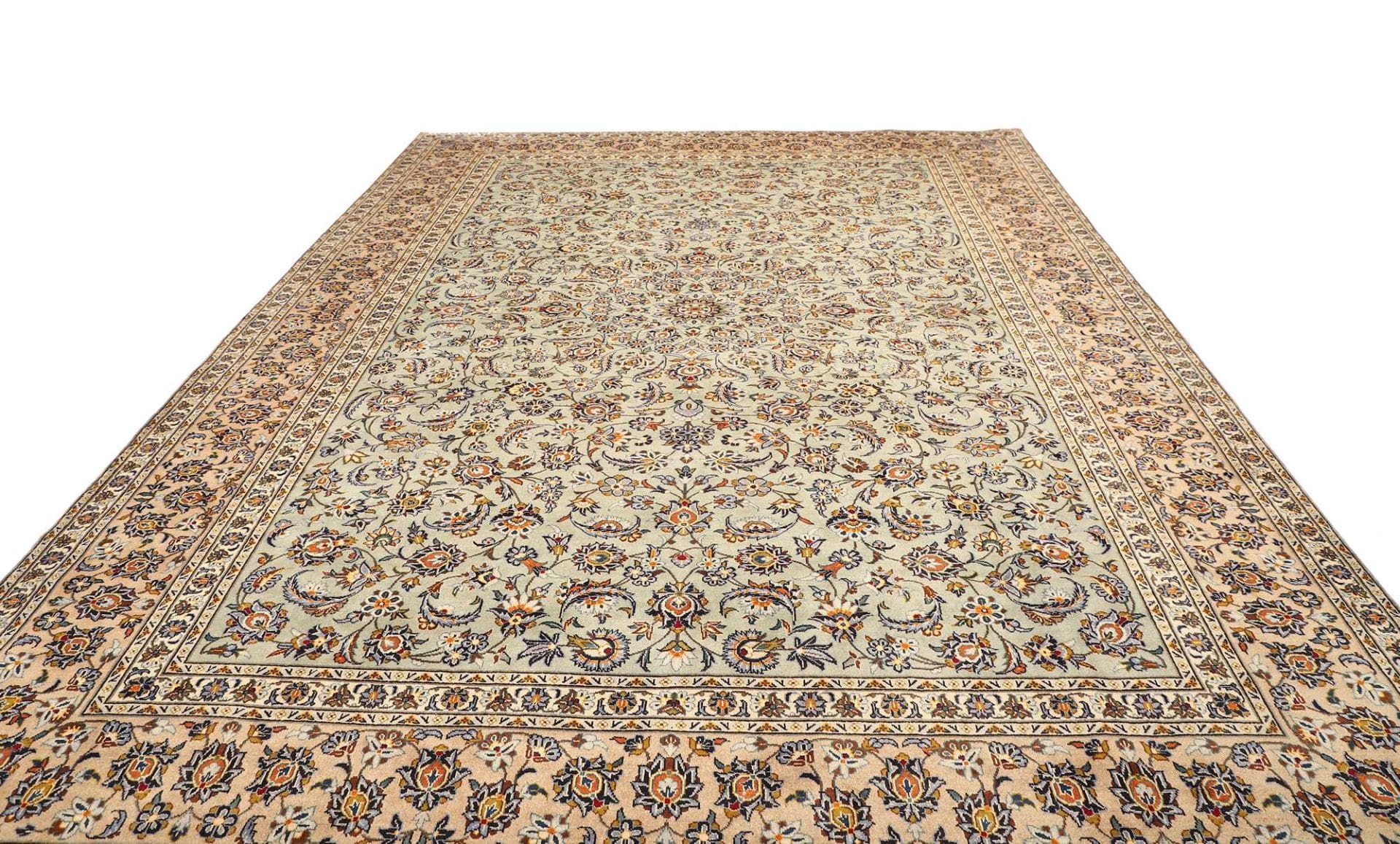 Handgeknüpfter Kashan Perserteppich 308 × 407 cm