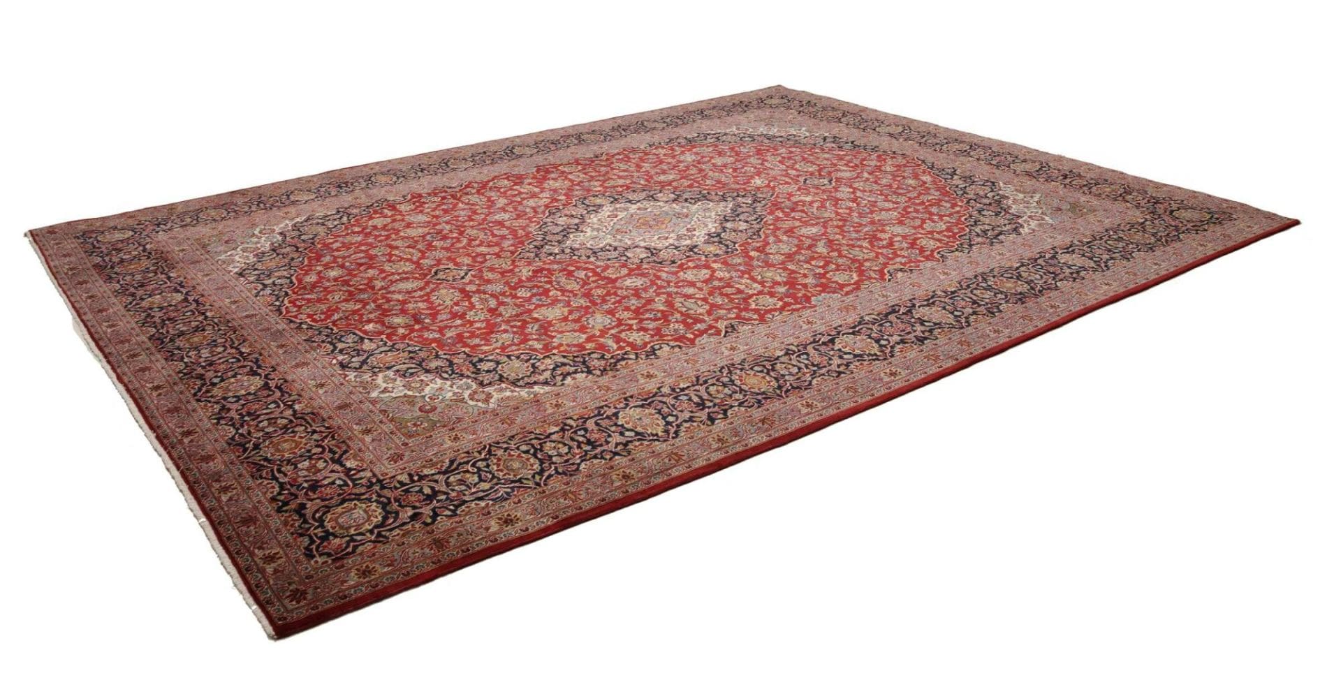 Handgeknüpfter Kashan Perserteppich 303 × 392 cm