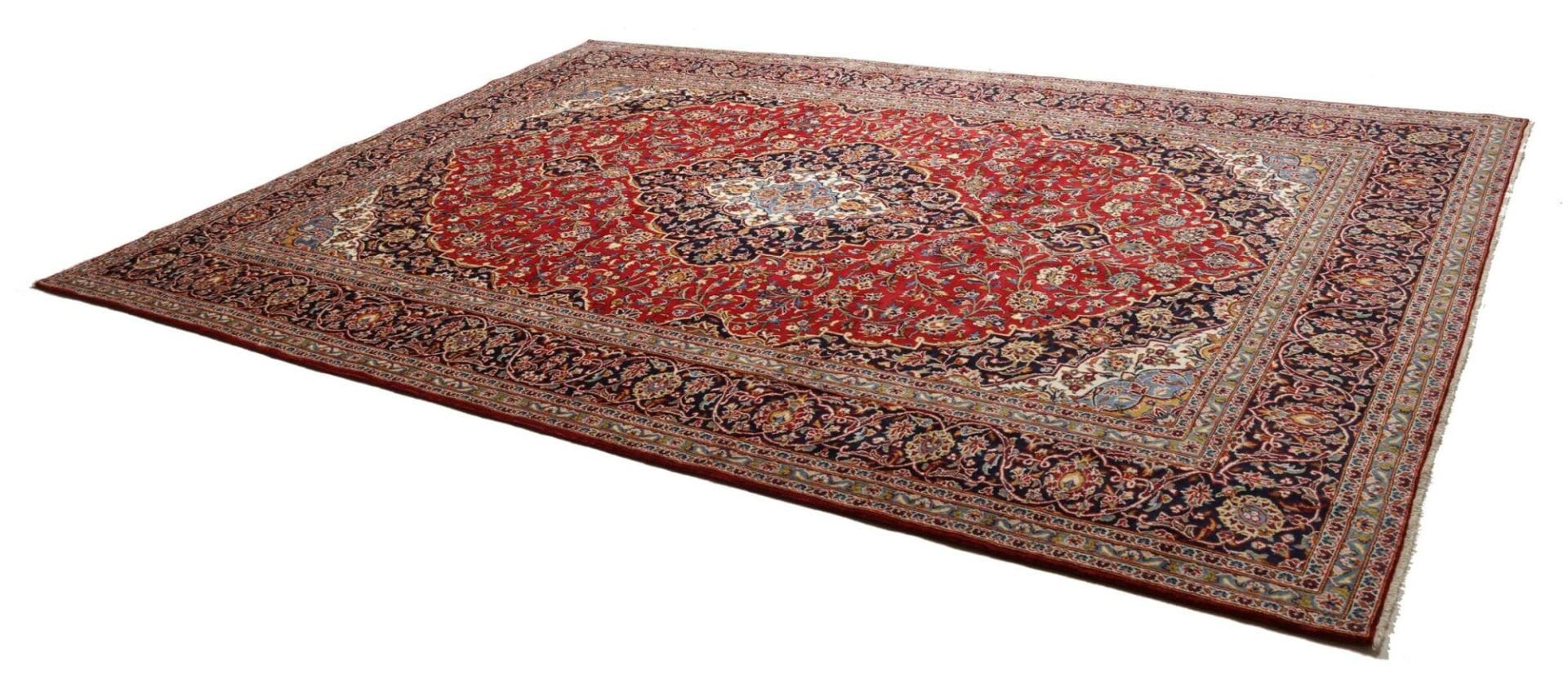 Kashan Perserteppich 306 × 405 cm aus Wolle, handgeknüpft