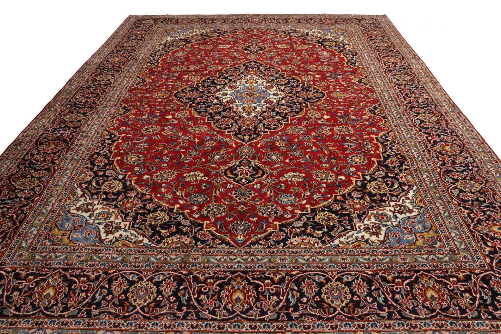 Kashan Perserteppich 306 × 405 cm aus Wolle, handgeknüpft