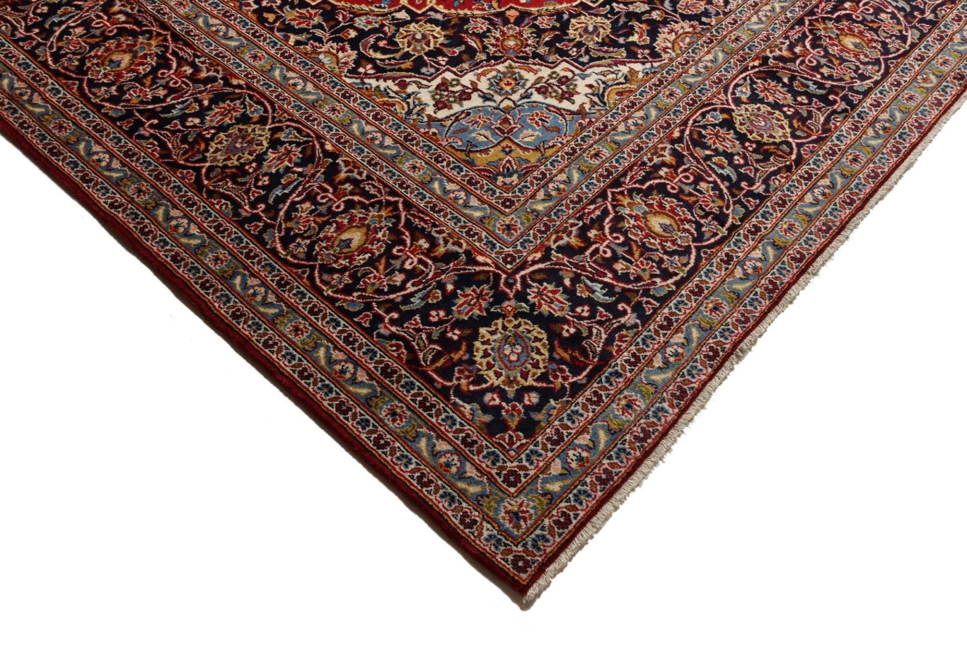 Kashan Perserteppich 306 × 405 cm aus Wolle, handgeknüpft