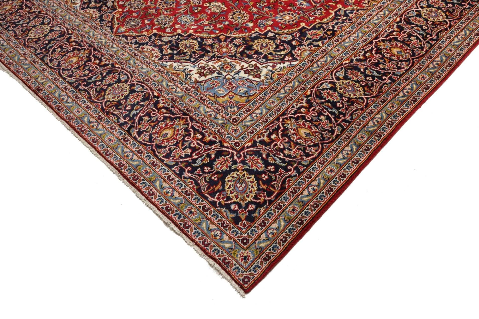 Kashan Perserteppich 306 × 405 cm aus Wolle, handgeknüpft