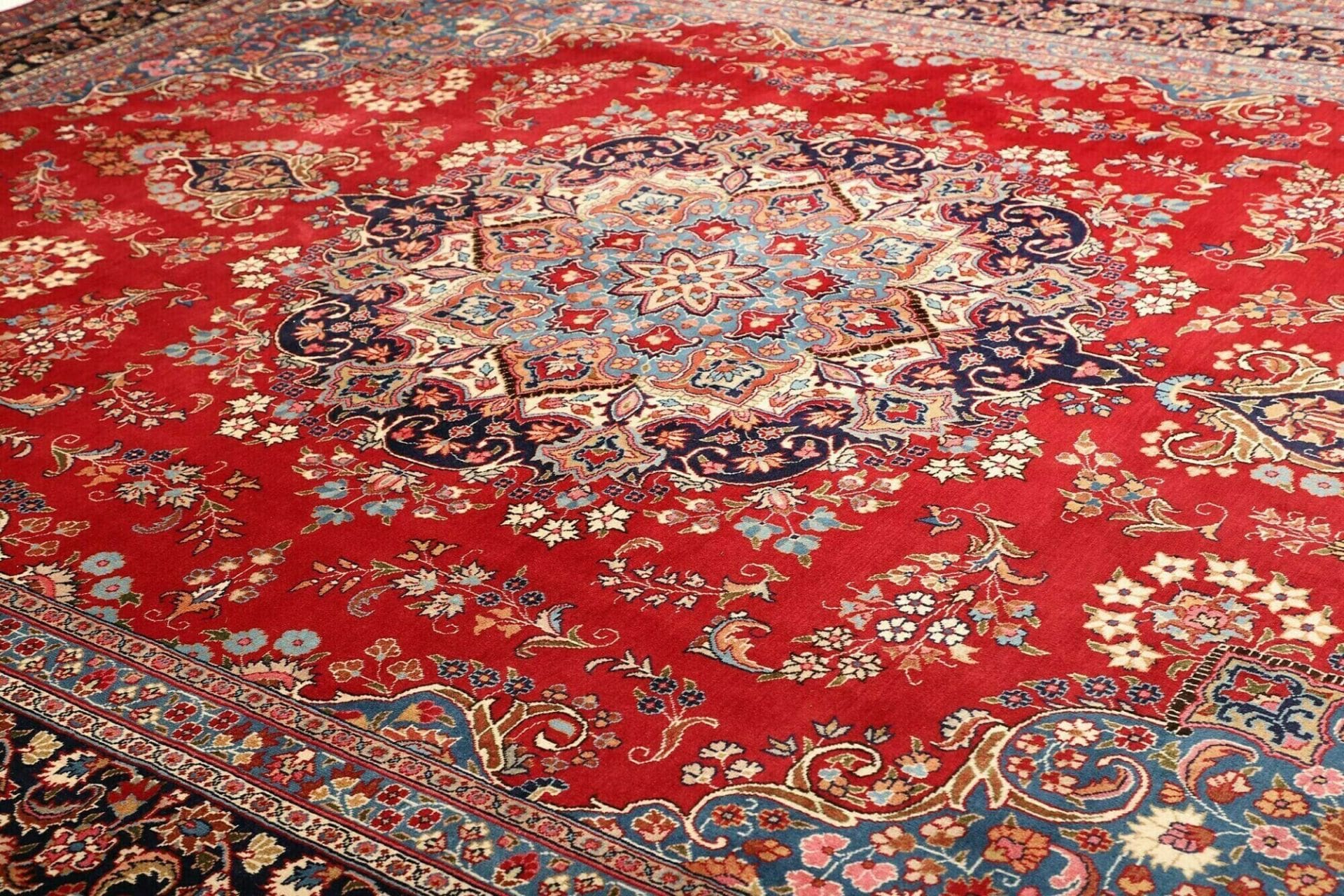 Handgeknüpfter Mashhad Perserteppich, 293 × 390 cm, Wolle