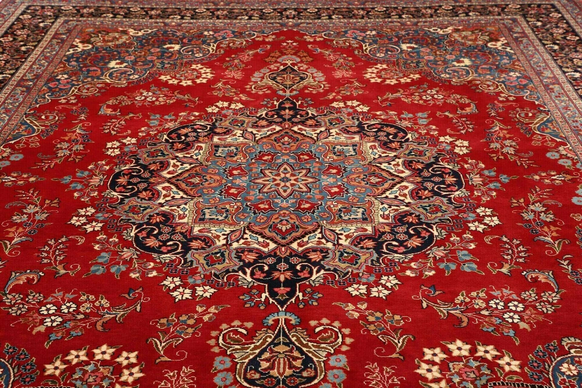 Handgeknüpfter Mashhad Perserteppich, 293 × 390 cm, Wolle