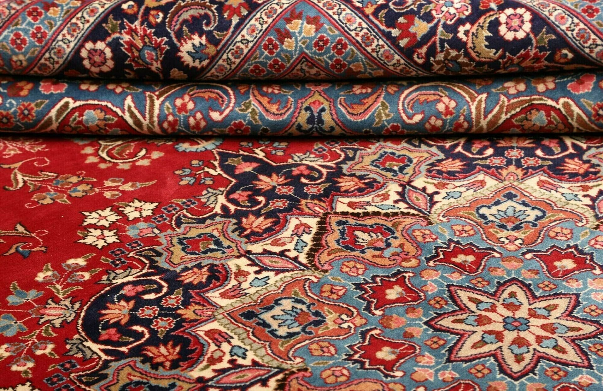 Handgeknüpfter Mashhad Perserteppich, 293 × 390 cm, Wolle