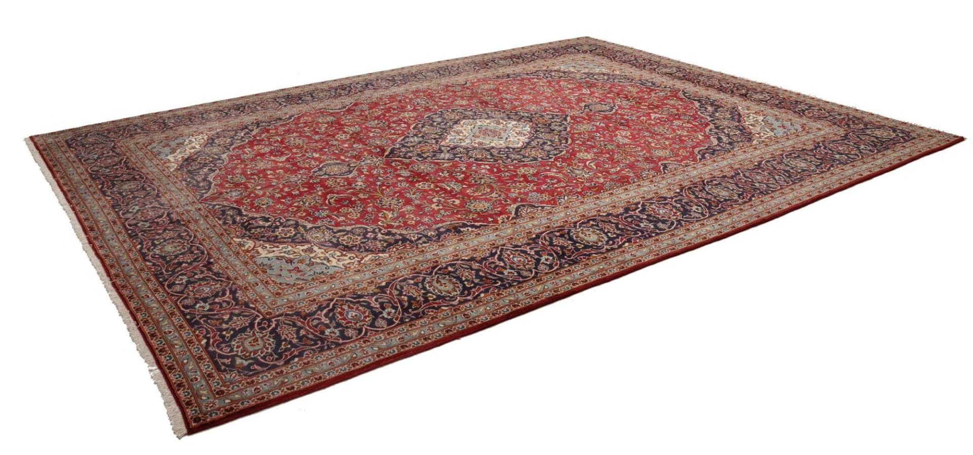 Handgeknüpfter Kashan Perserteppich, 317 × 392 cm, Wolle