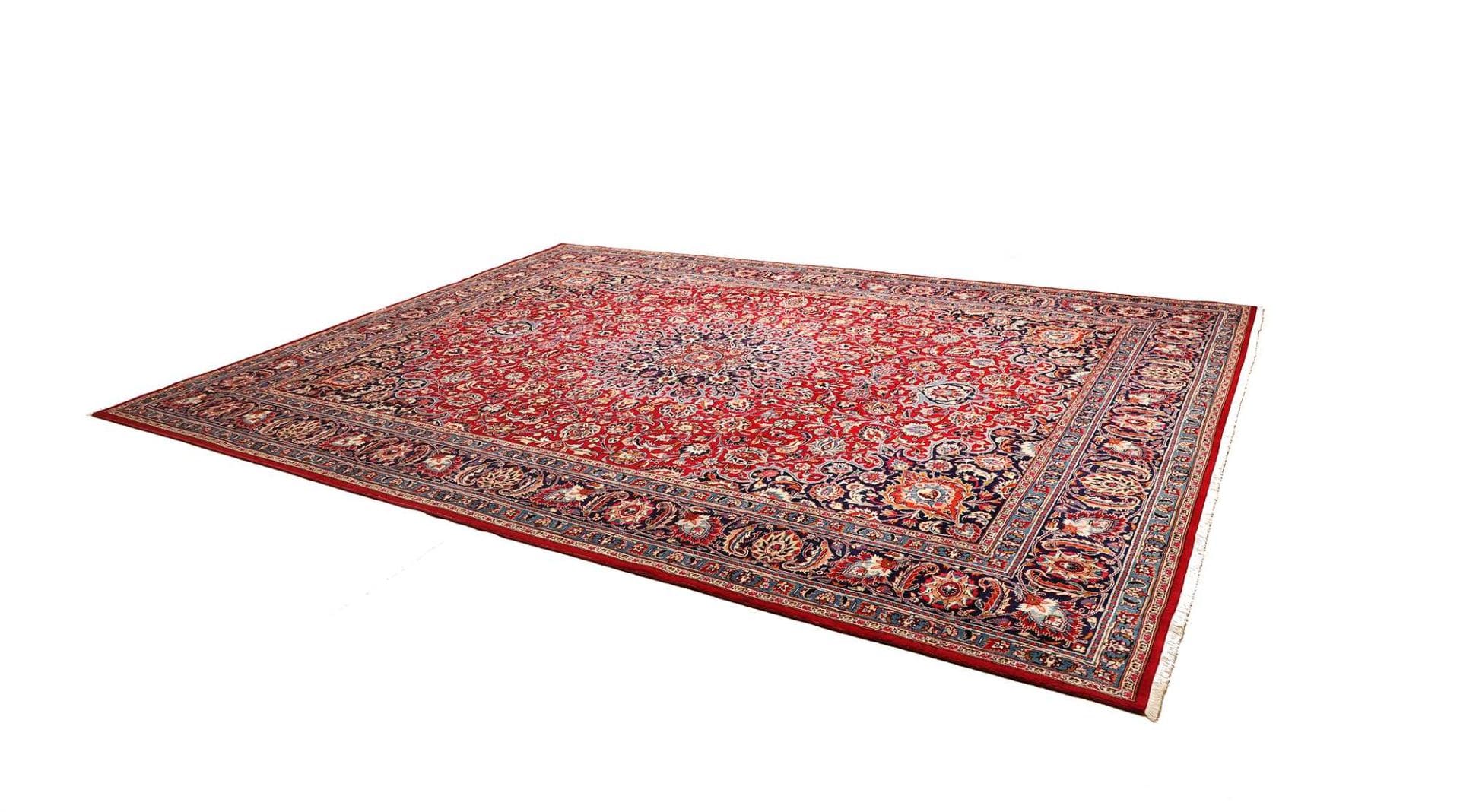 Handgeknüpfter Kashan Perserteppich, 298 × 393 cm, Wolle