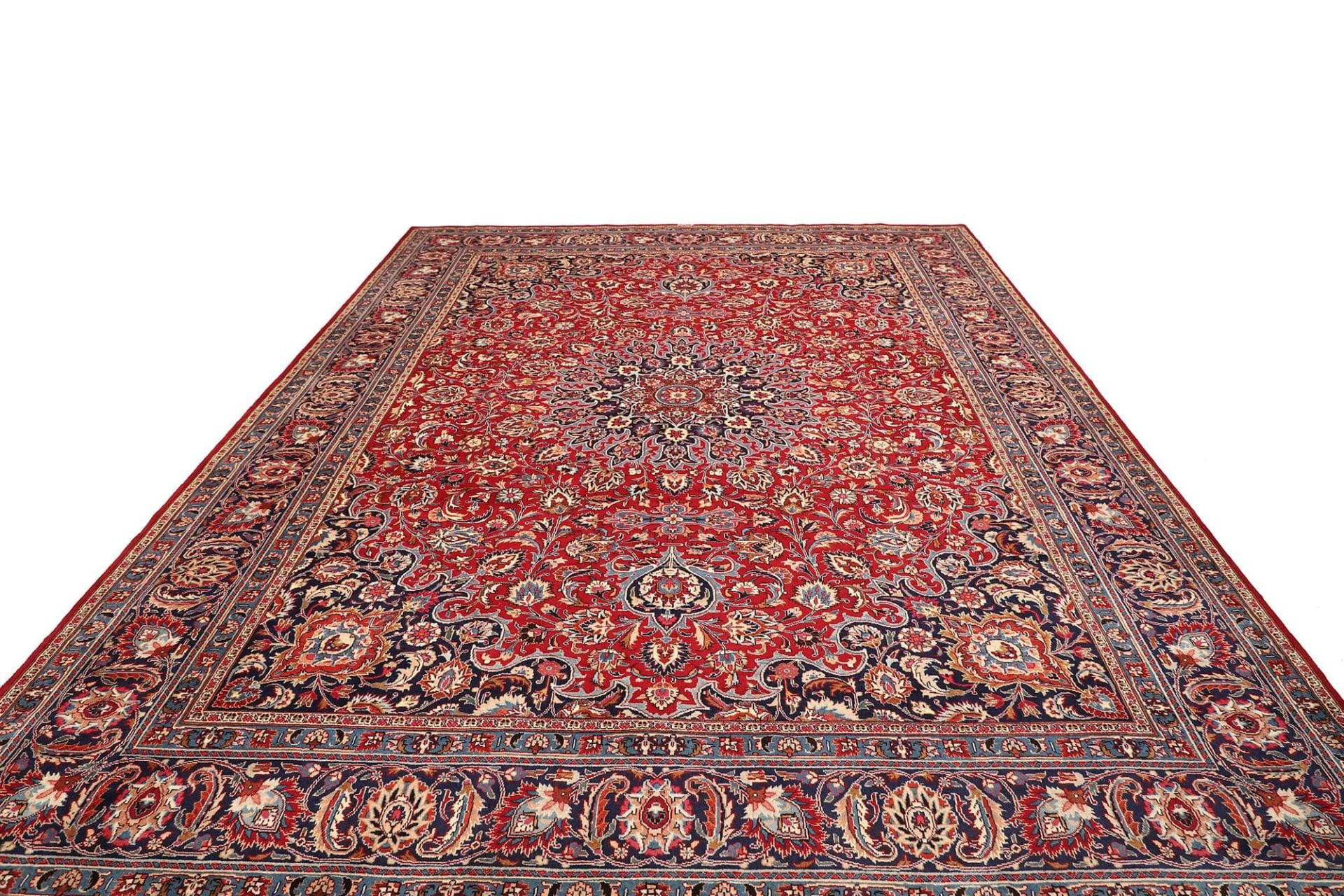 Handgeknüpfter Kashan Perserteppich, 298 × 393 cm, Wolle