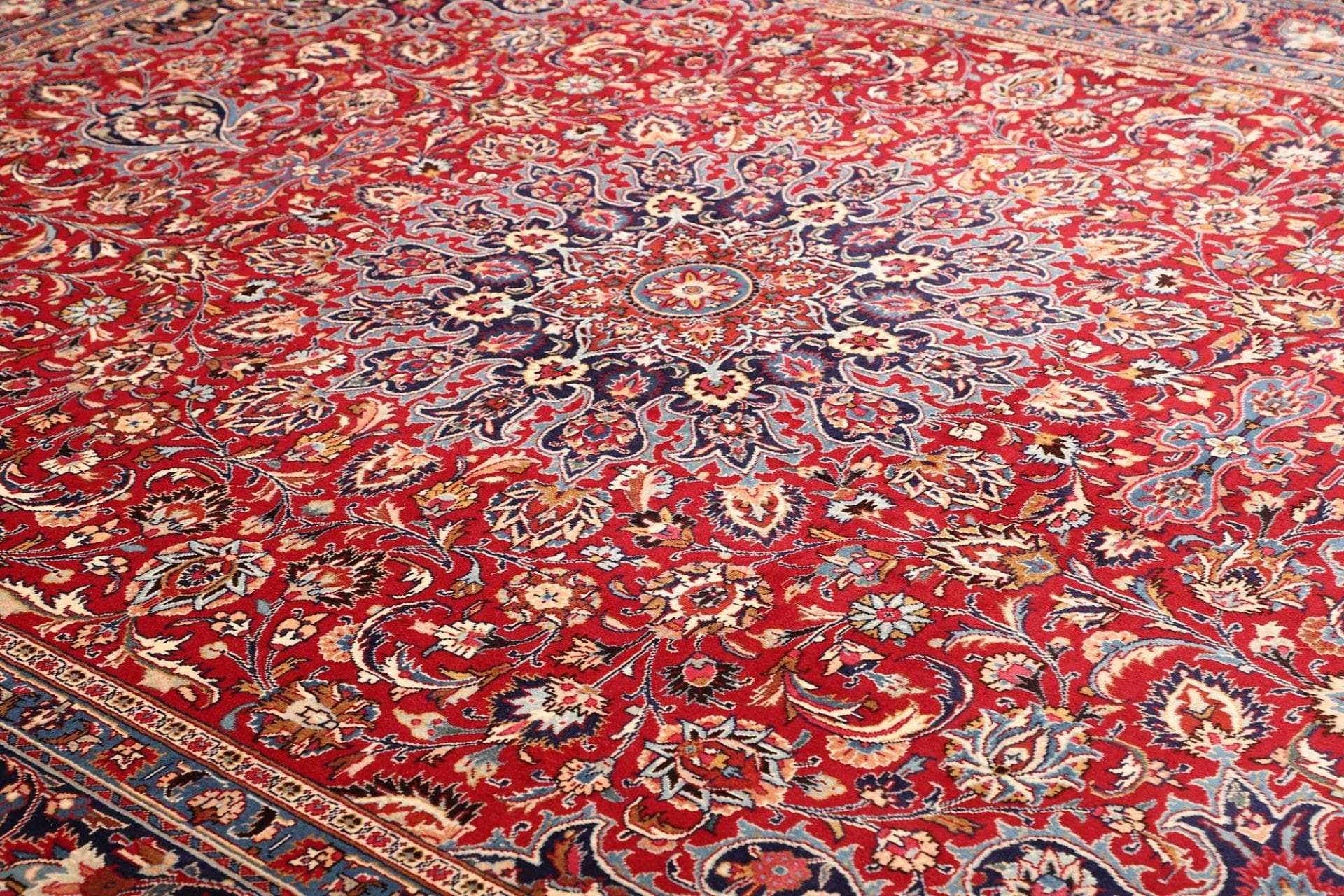 Handgeknüpfter Kashan Perserteppich, 298 × 393 cm, Wolle