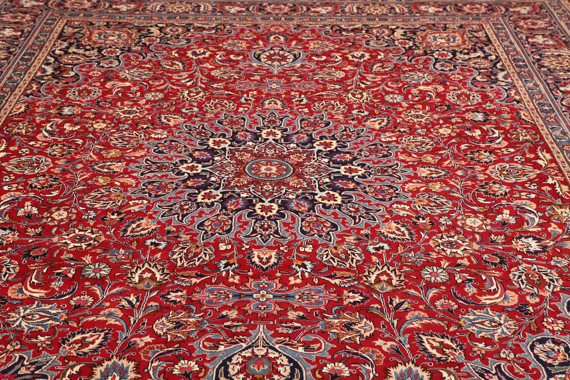 Handgeknüpfter Kashan Perserteppich, 298 × 393 cm, Wolle