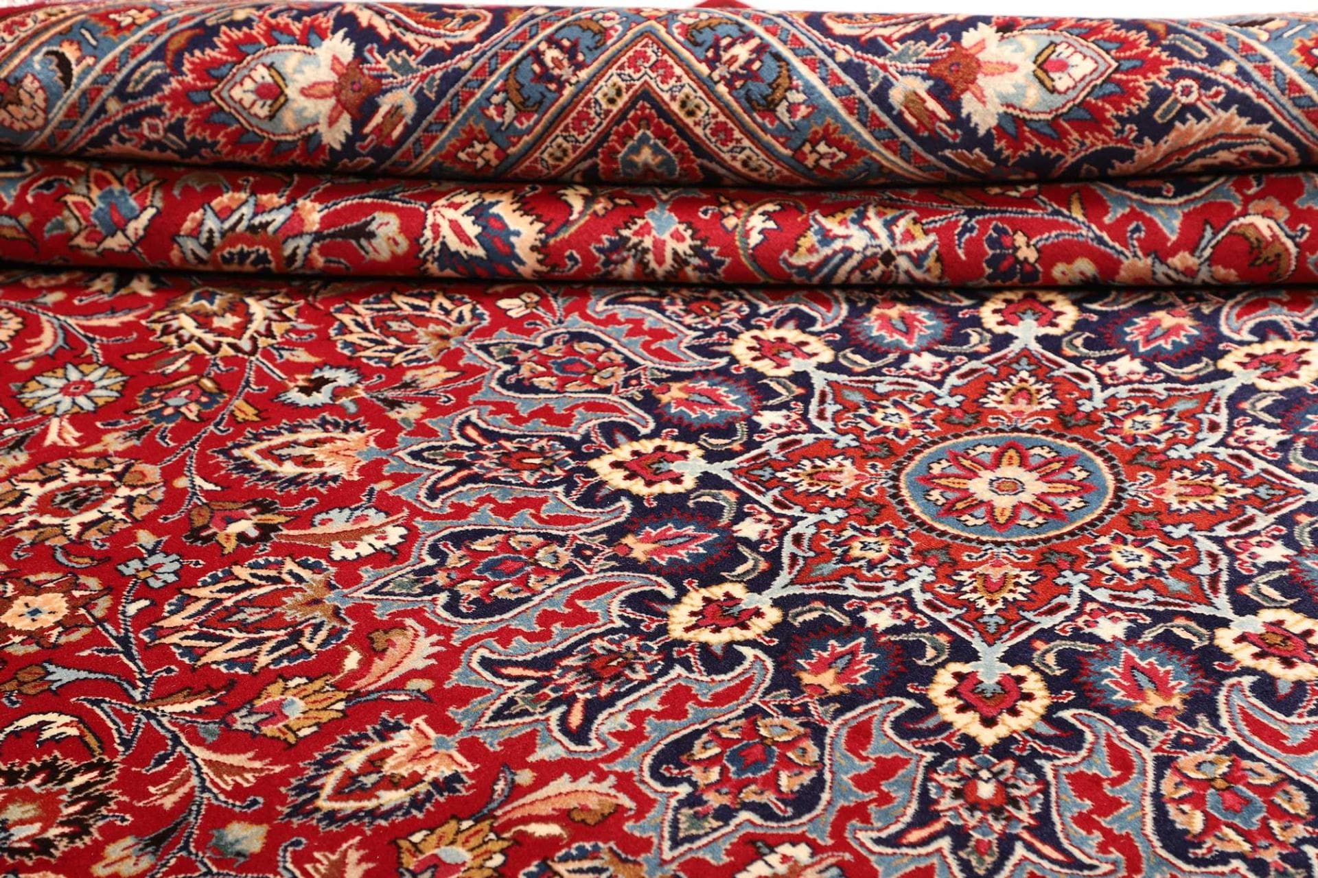 Handgeknüpfter Kashan Perserteppich, 298 × 393 cm, Wolle