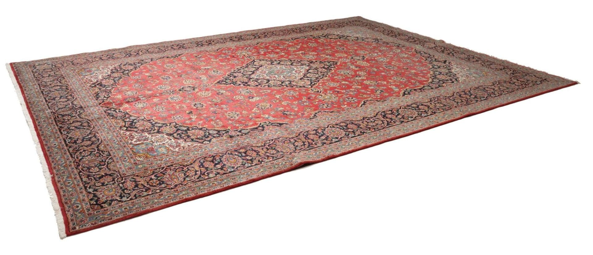 Handgeknüpfter Kashan Perserteppich, 303 × 413 cm, Wolle