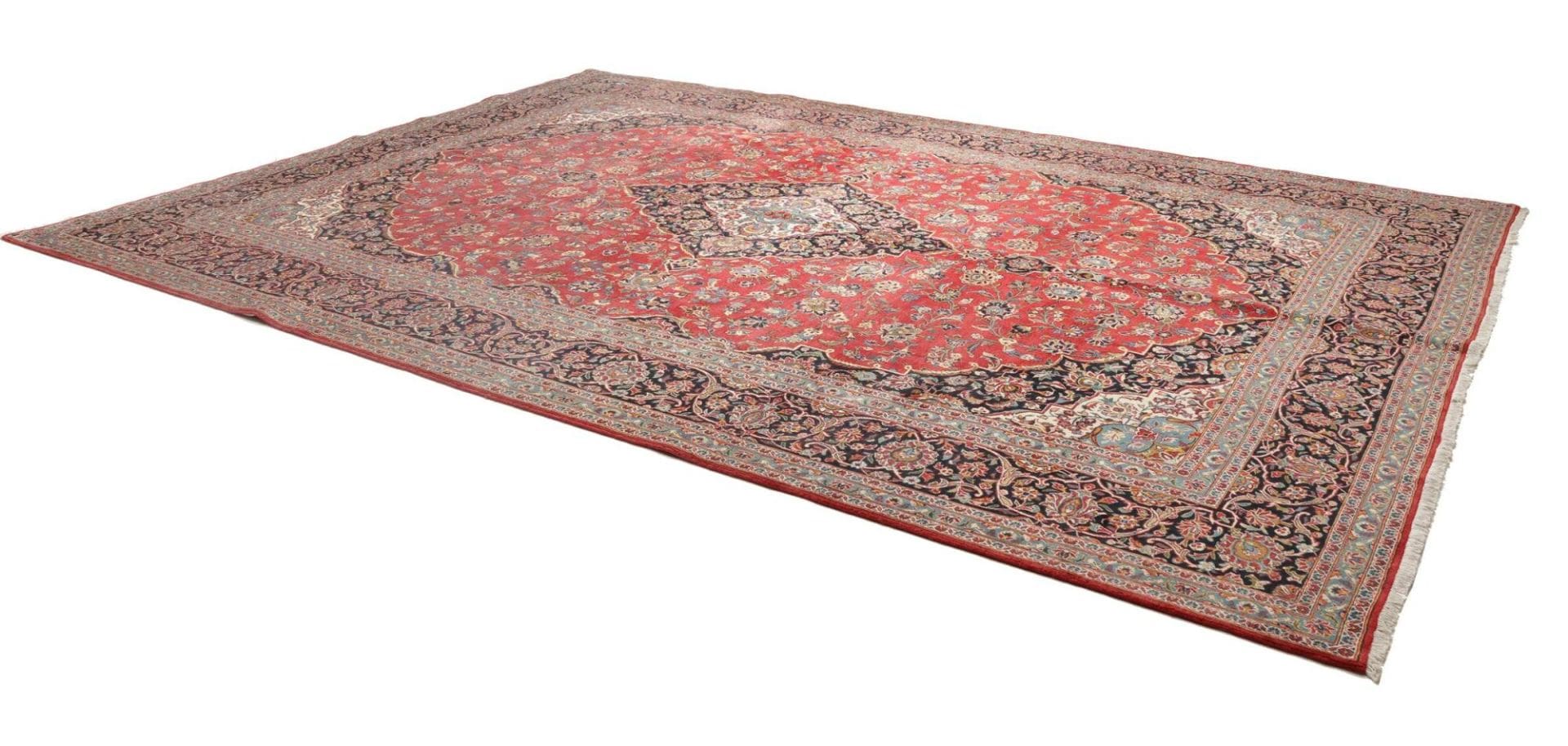 Handgeknüpfter Kashan Perserteppich, 303 × 413 cm, Wolle