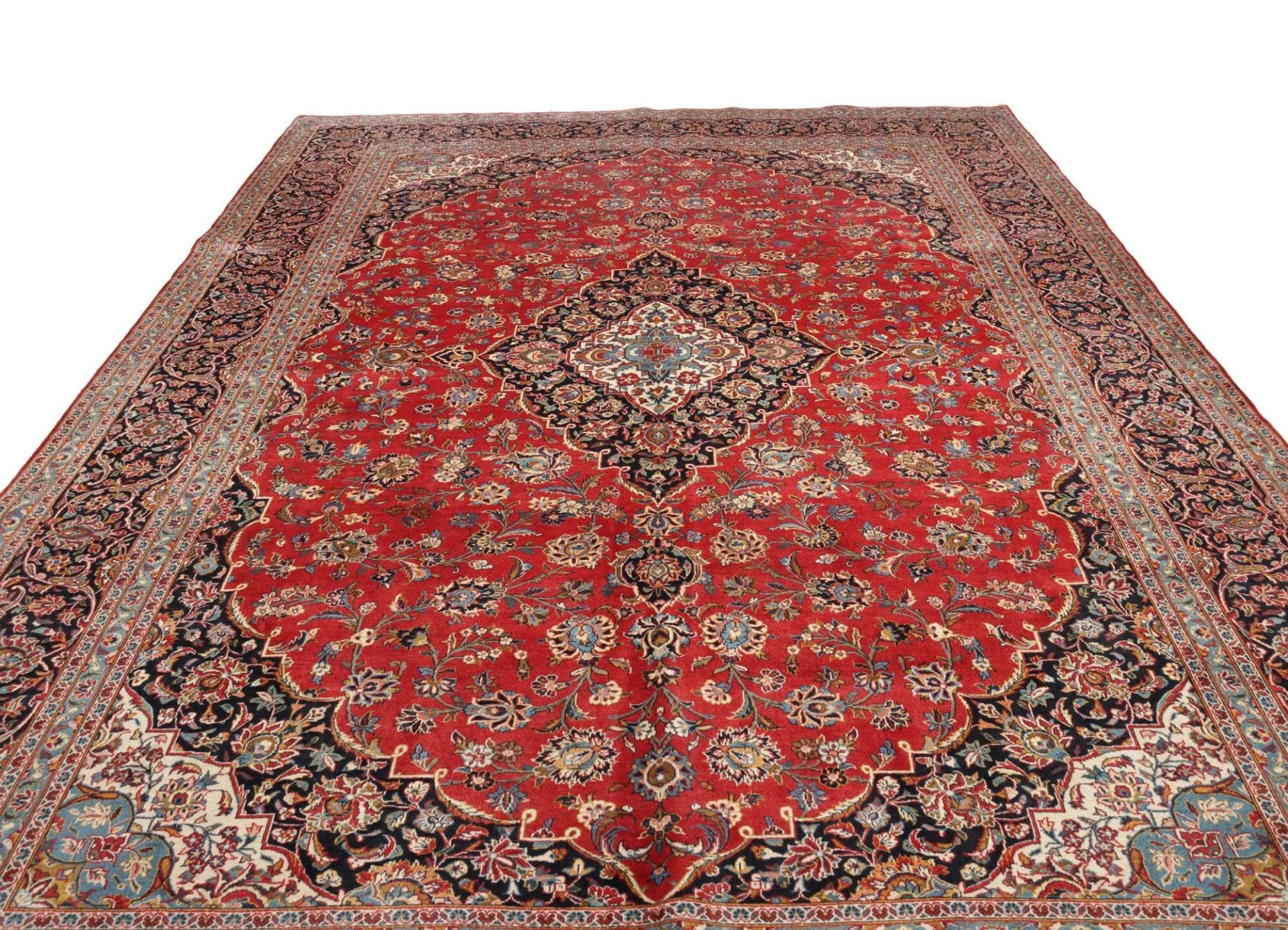 Handgeknüpfter Kashan Perserteppich, 303 × 413 cm, Wolle