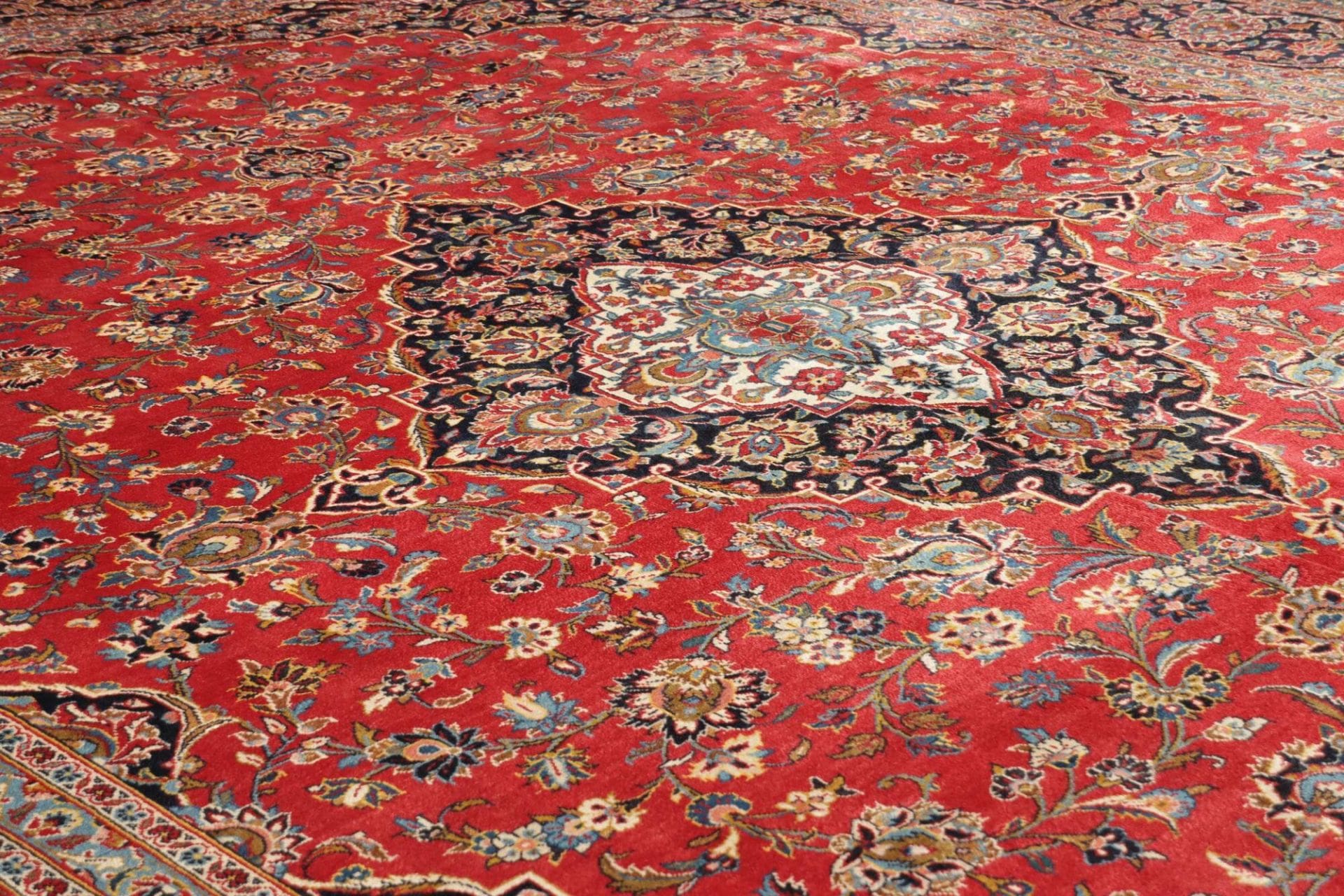 Handgeknüpfter Kashan Perserteppich, 303 × 413 cm, Wolle