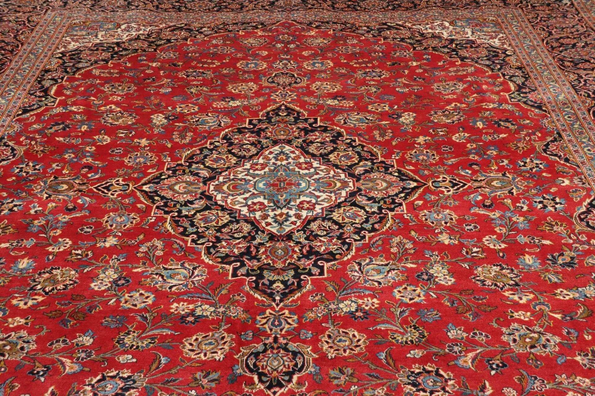 Handgeknüpfter Kashan Perserteppich, 303 × 413 cm, Wolle