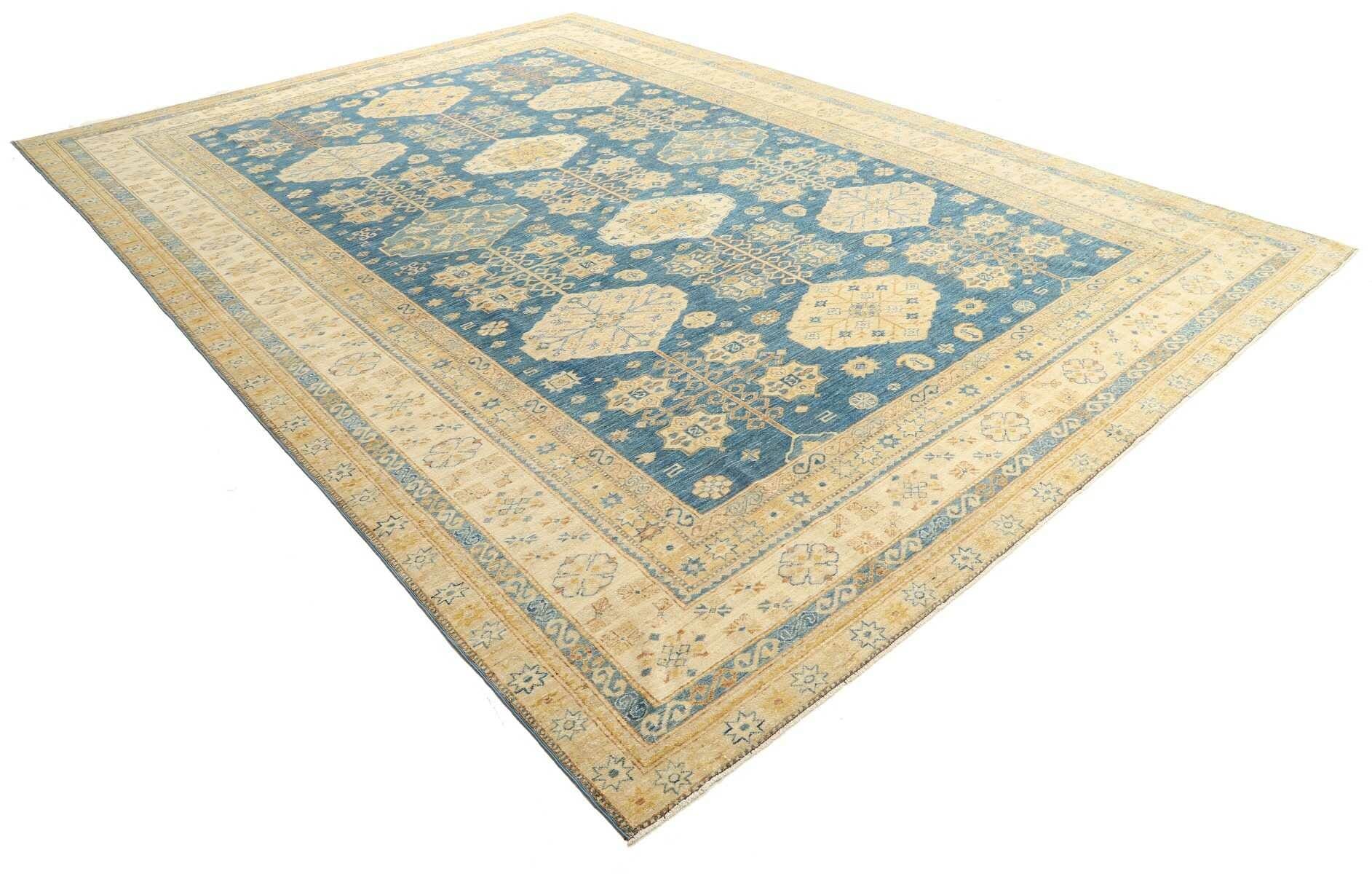 kazak-teppich-311-x-424cm-geometrische-muster-handgeknupft-2 Kazak Orientteppich aus Pakistan, 311 × 424 cm
