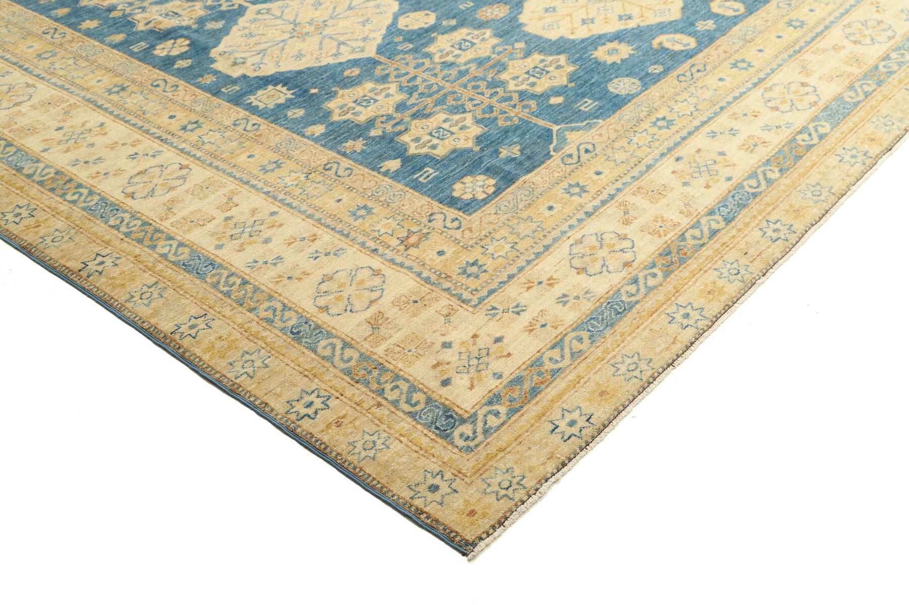 kazak-teppich-311-x-424cm-geometrische-muster-handgeknupft-4 Kazak Orientteppich aus Pakistan, 311 × 424 cm