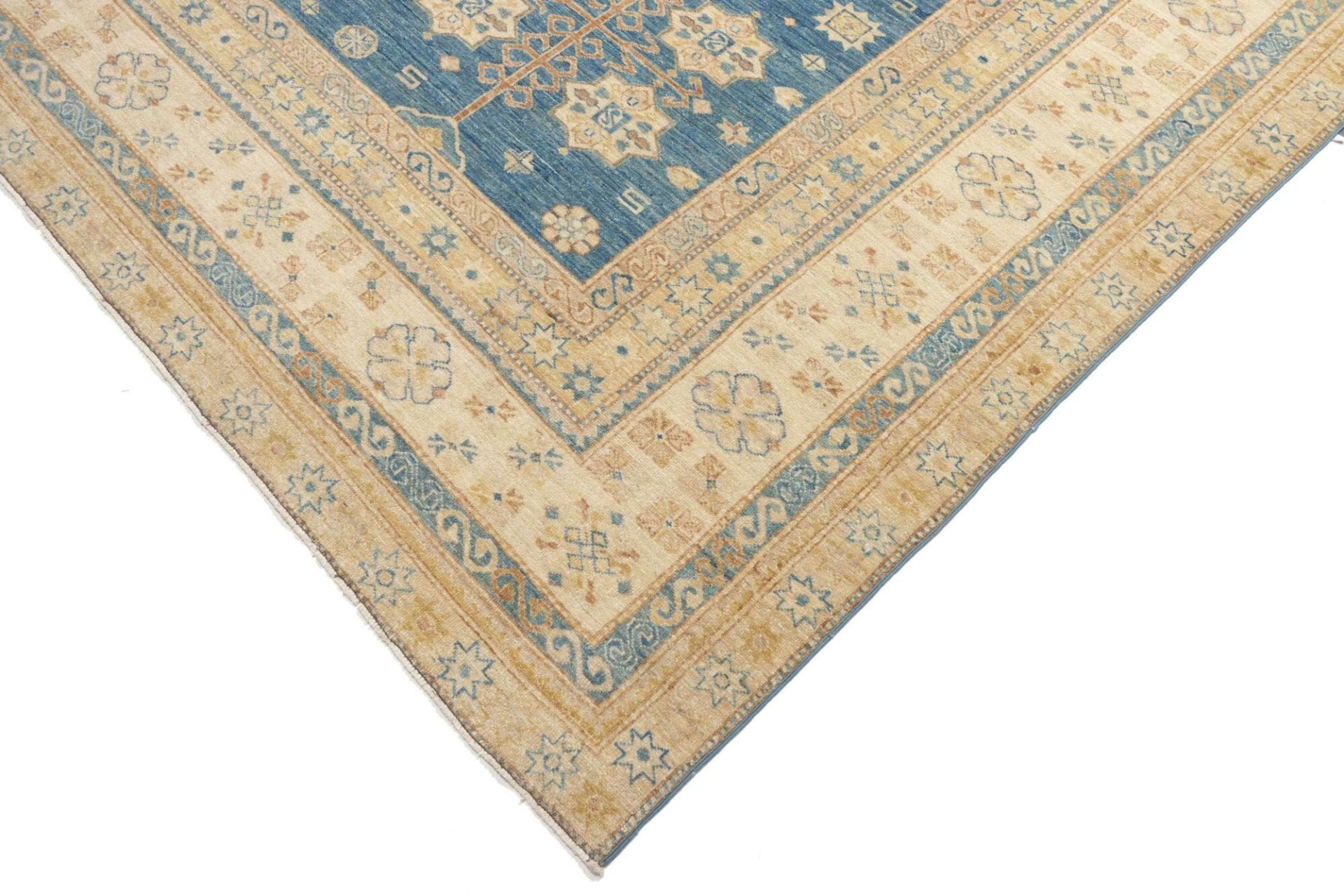 kazak-teppich-311-x-424cm-geometrische-muster-handgeknupft-6 Kazak Orientteppich aus Pakistan, 311 × 424 cm