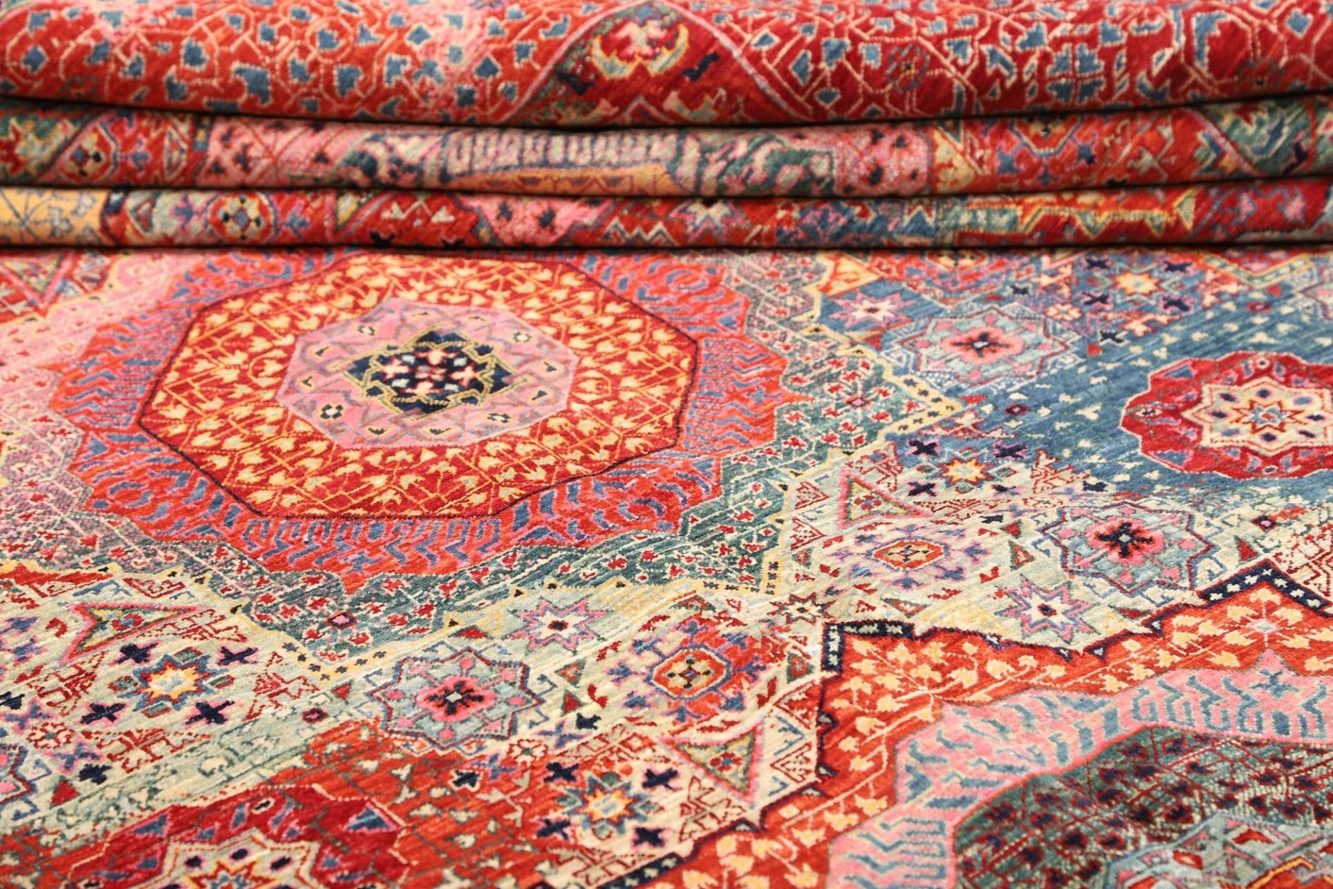 Handgeknüpfter Mamluk Orientteppich, 305 × 420 cm, Wolle