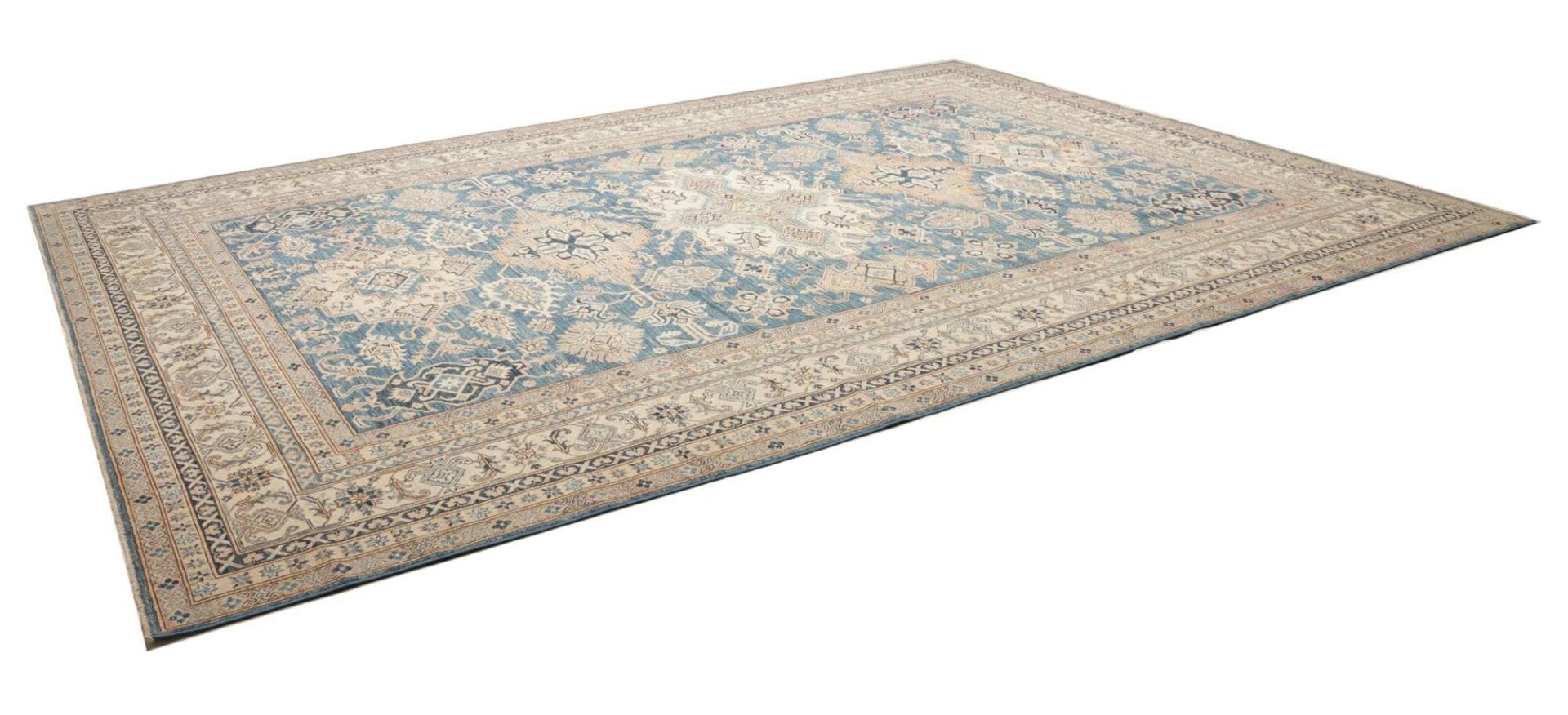 kazak-teppich-313-x-423cm-handgeknupft-schurwolle-geometrisch-1 Handgeknüpfter Kazak Orientteppich, 313 × 423 cm, Wolle