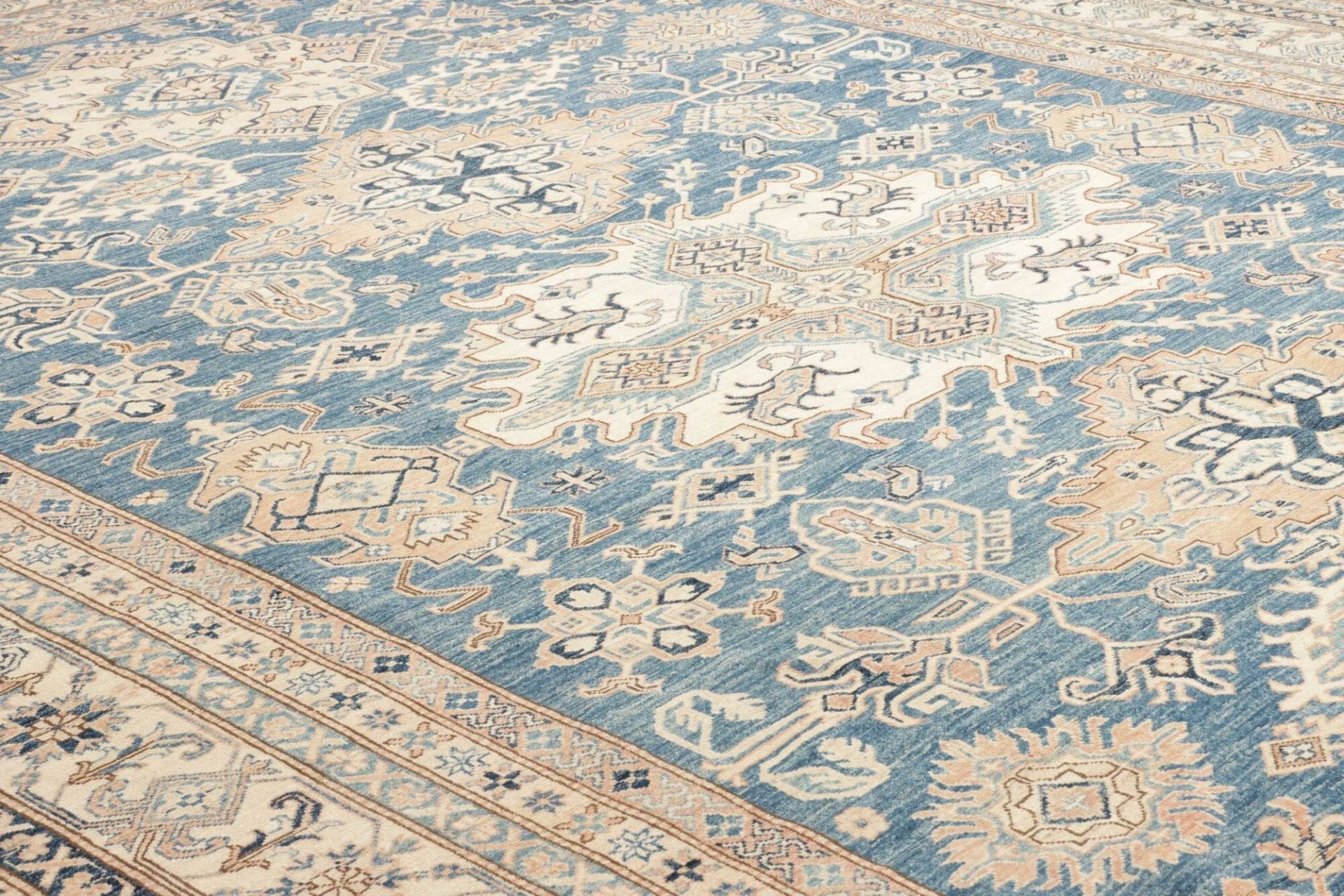 kazak-teppich-313-x-423cm-handgeknupft-schurwolle-geometrisch-6 Handgeknüpfter Kazak Orientteppich, 313 × 423 cm, Wolle