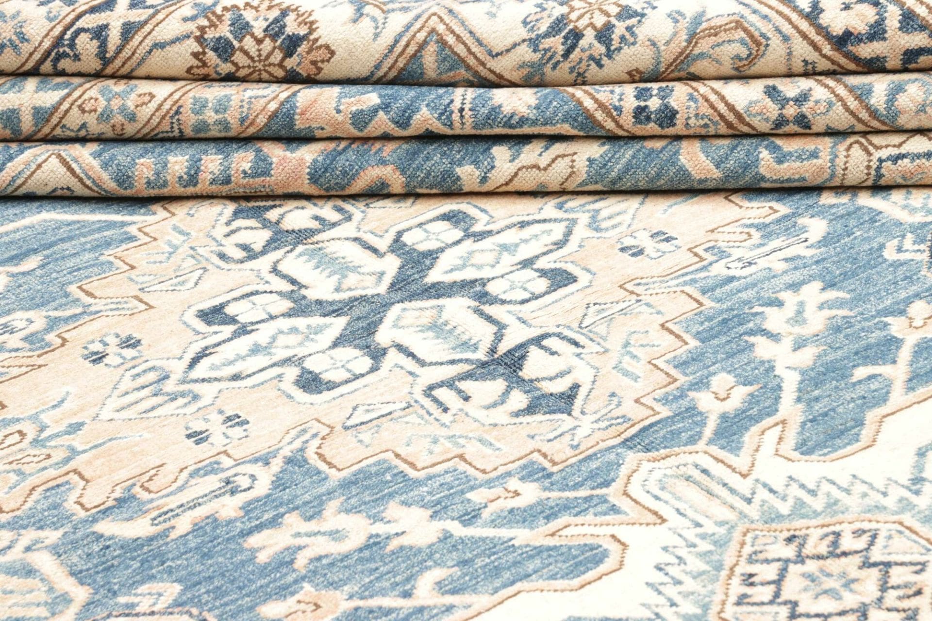 kazak-teppich-313-x-423cm-handgeknupft-schurwolle-geometrisch-9 Handgeknüpfter Kazak Orientteppich, 313 × 423 cm, Wolle